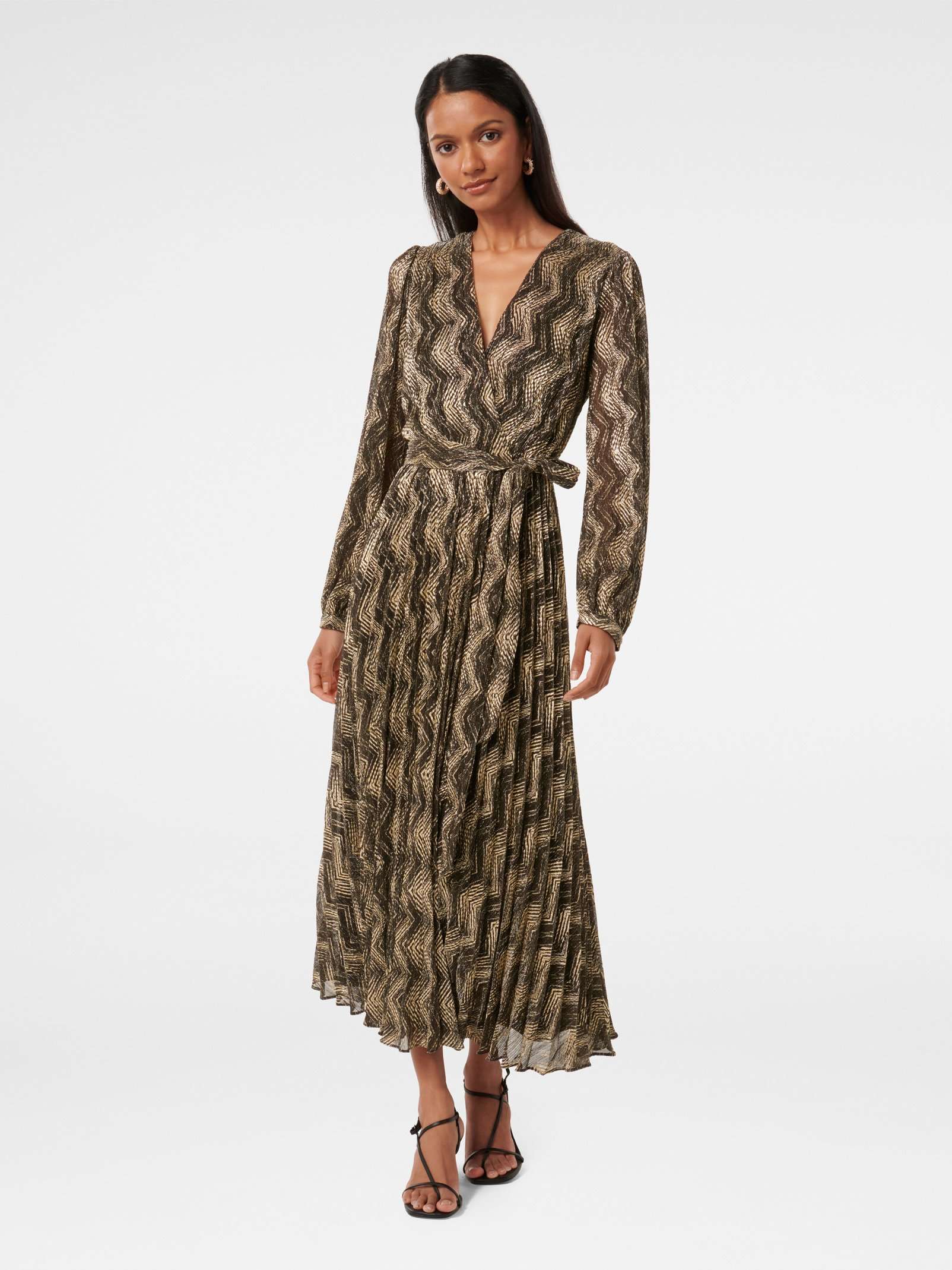 Tyler Petite Plisse Belted Midi Dress