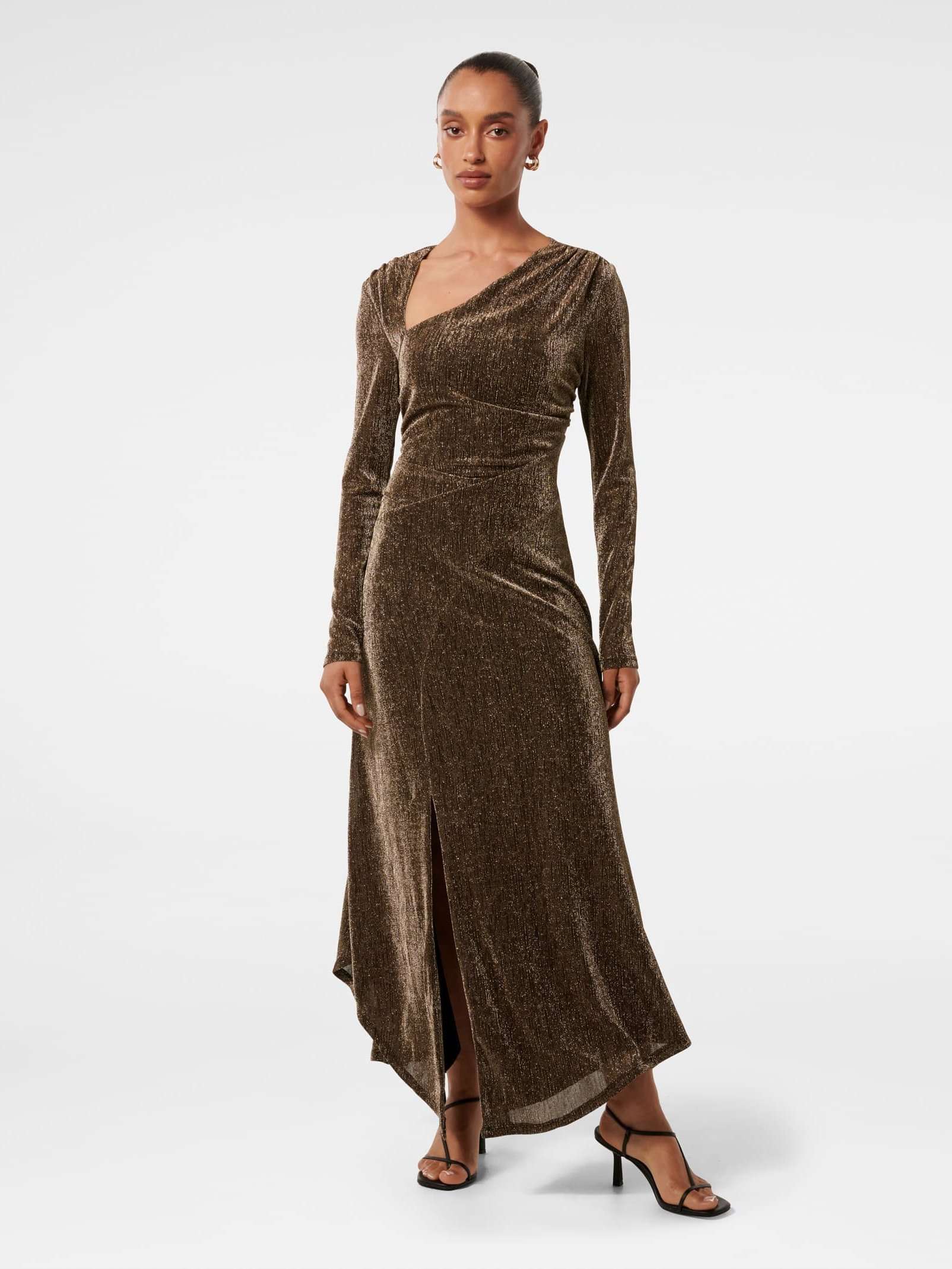 Sawyer Petite Asymmetric Drape Maxi Dress