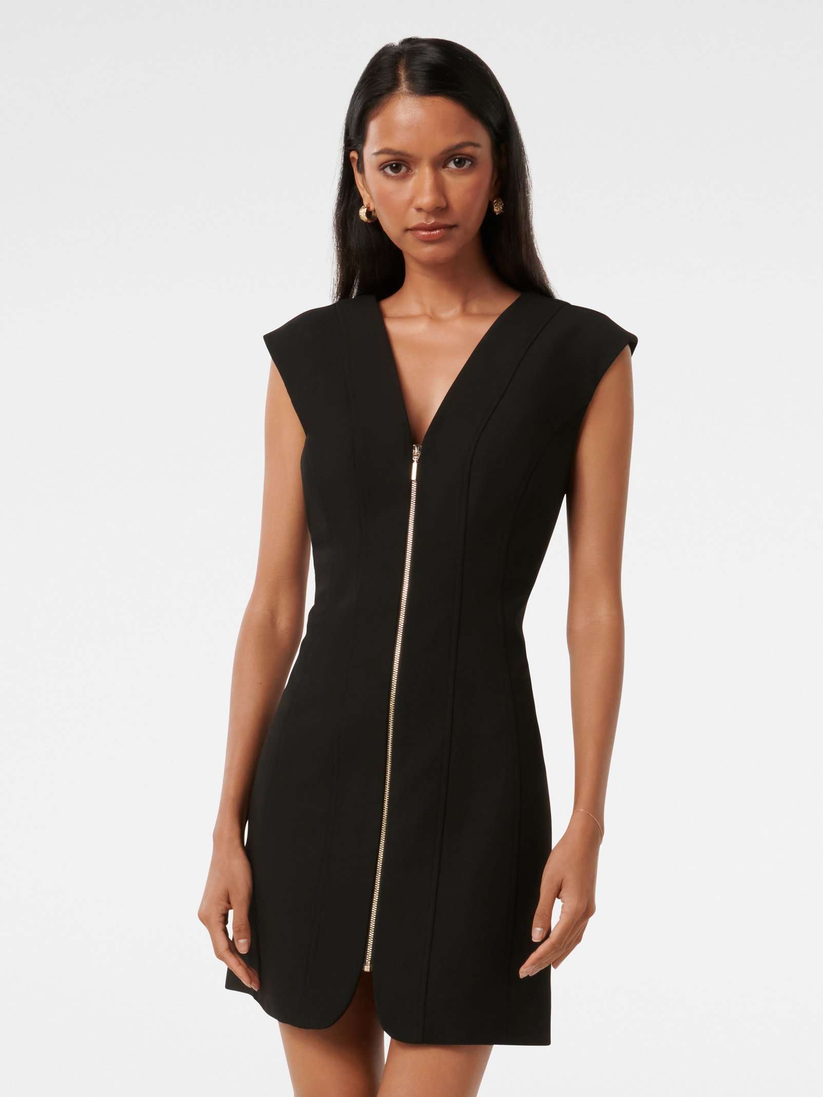 Hannah Petite Zip Front Mini Dress