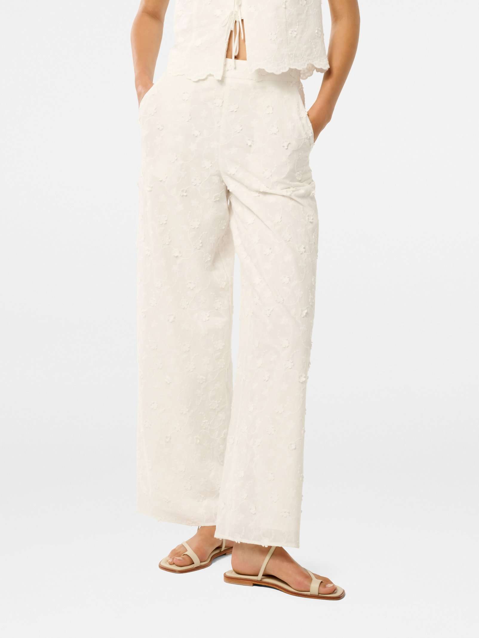 Daisy Broderie Wide Leg Pant