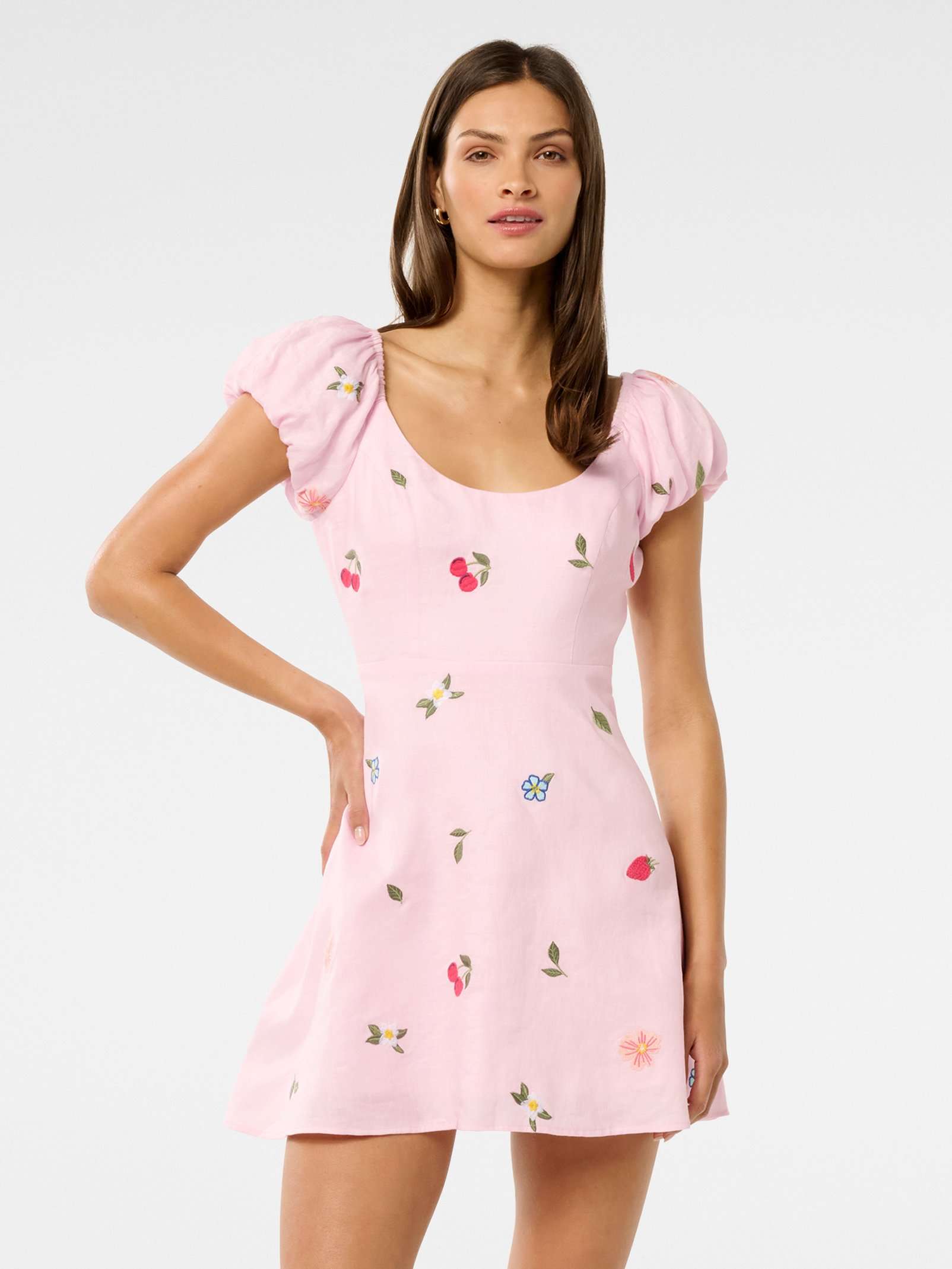 Clara Embroidered Linen Mini Dress Clara Embroidered Linen Mini Dress