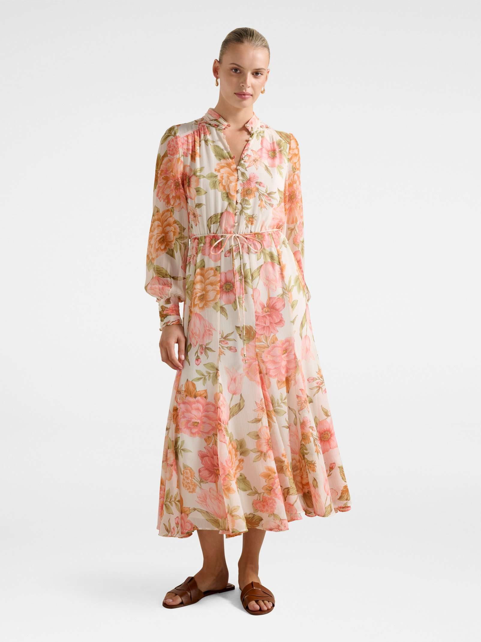 green emerald velvet dress Amina Midi Dress in Pink Shell Pansy Ivory
