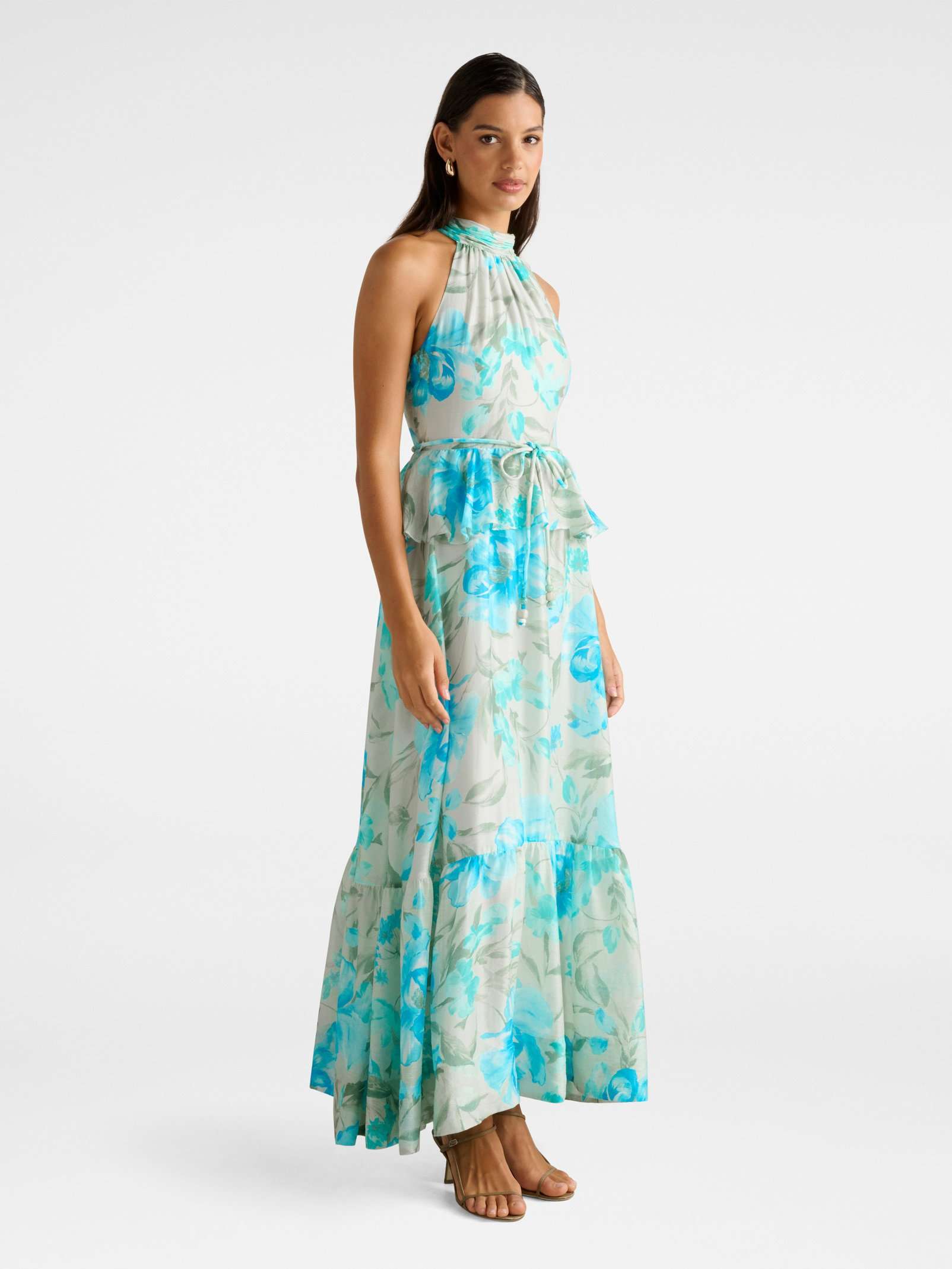 Serena Halter Peplum Maxi