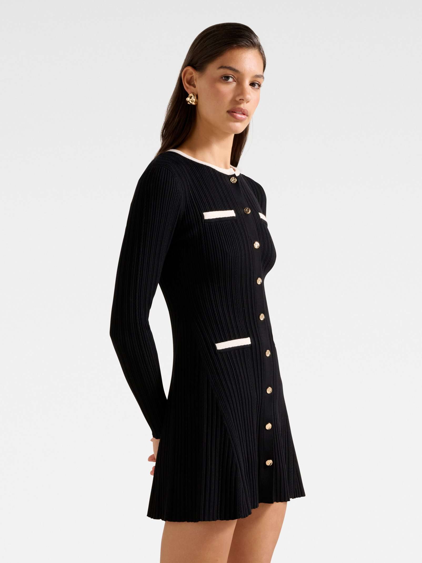 Brielle Fit and Flare Knit Mini Dress