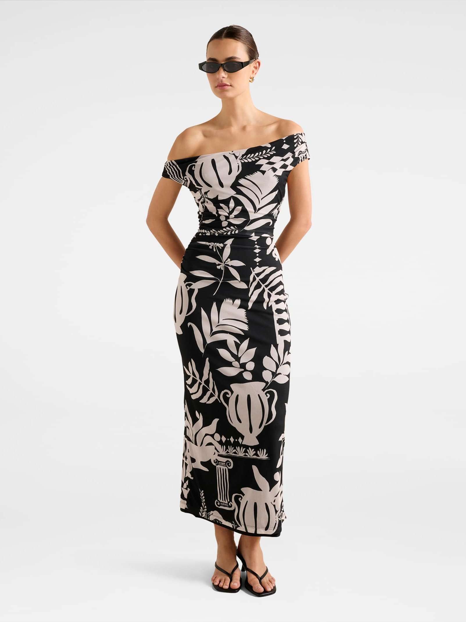 Gisella Tipped Mesh Midi Dress