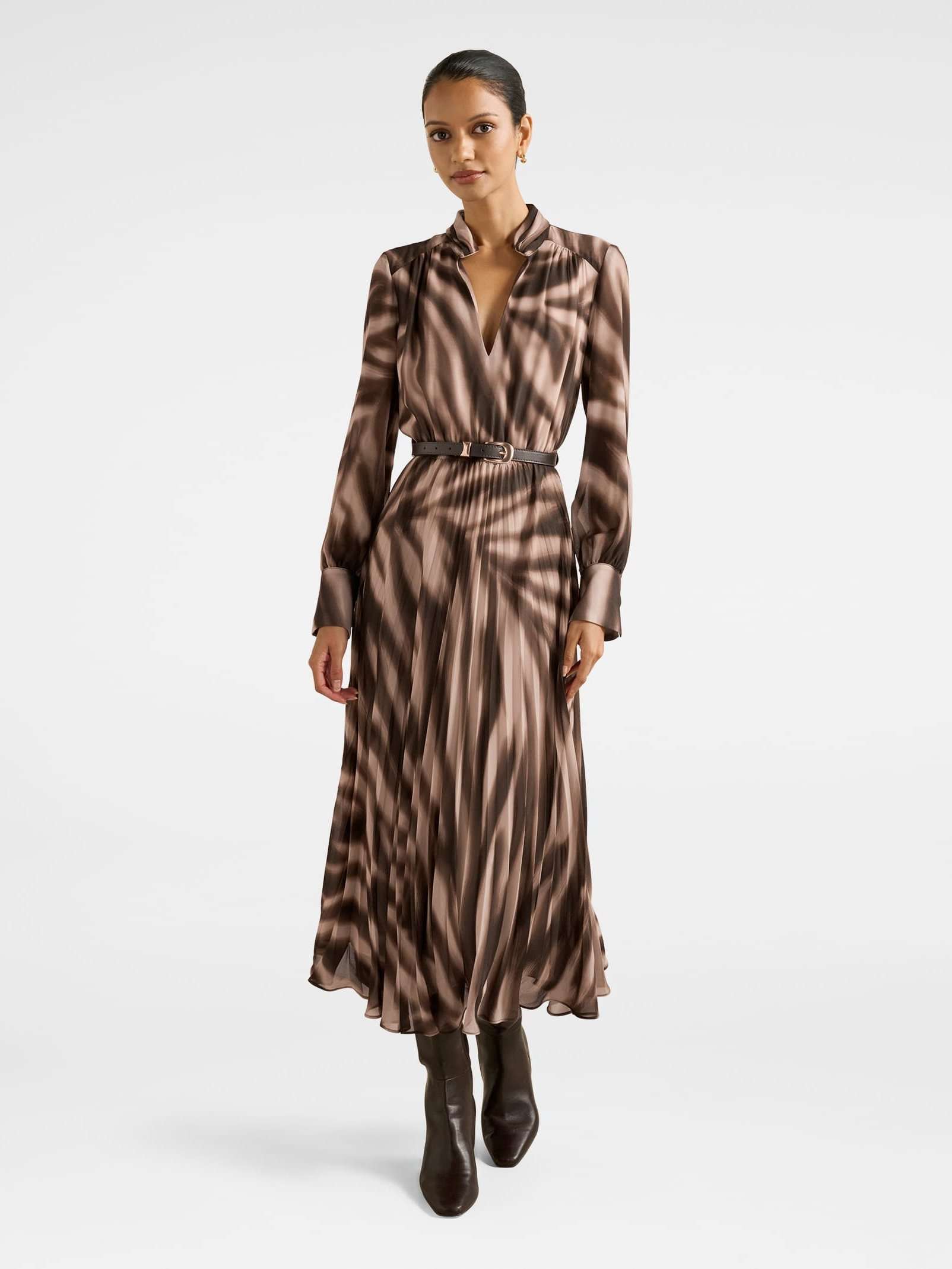 Skyla Petite Pleated Midi Dress