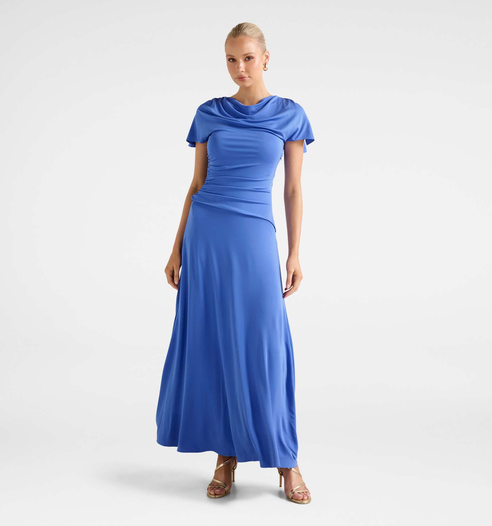 Gemini High Neck Jersey Maxi Dress