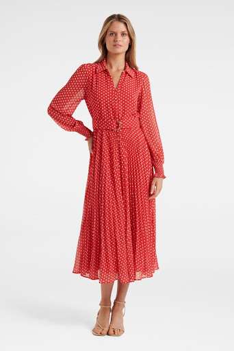Aurora Pleated Shirt Dress