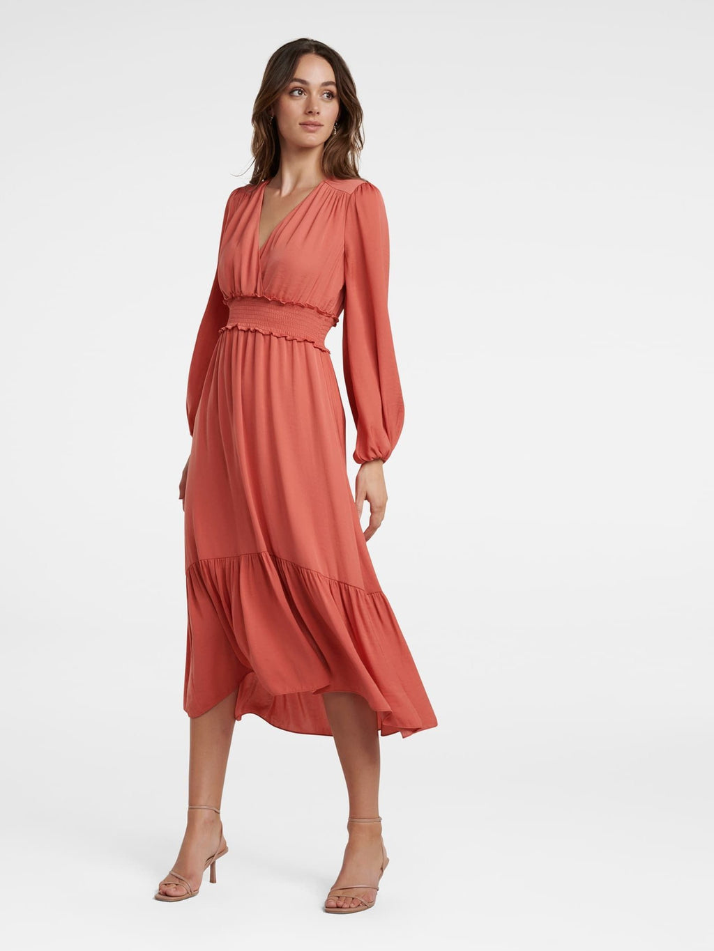 Eloise Long Sleeve Tiered Midi Dress