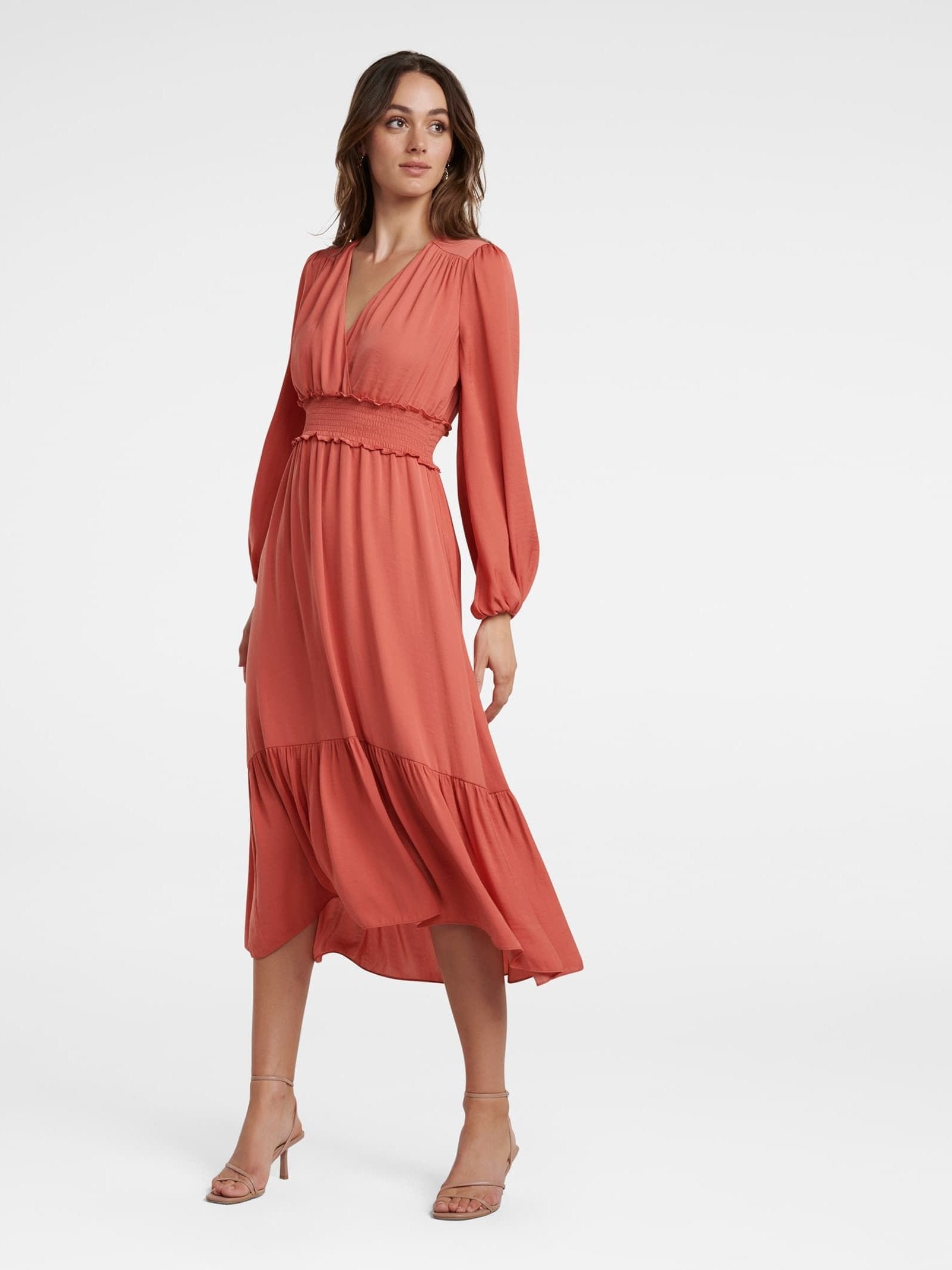 Eloise Long Sleeve Tiered Midi Dress