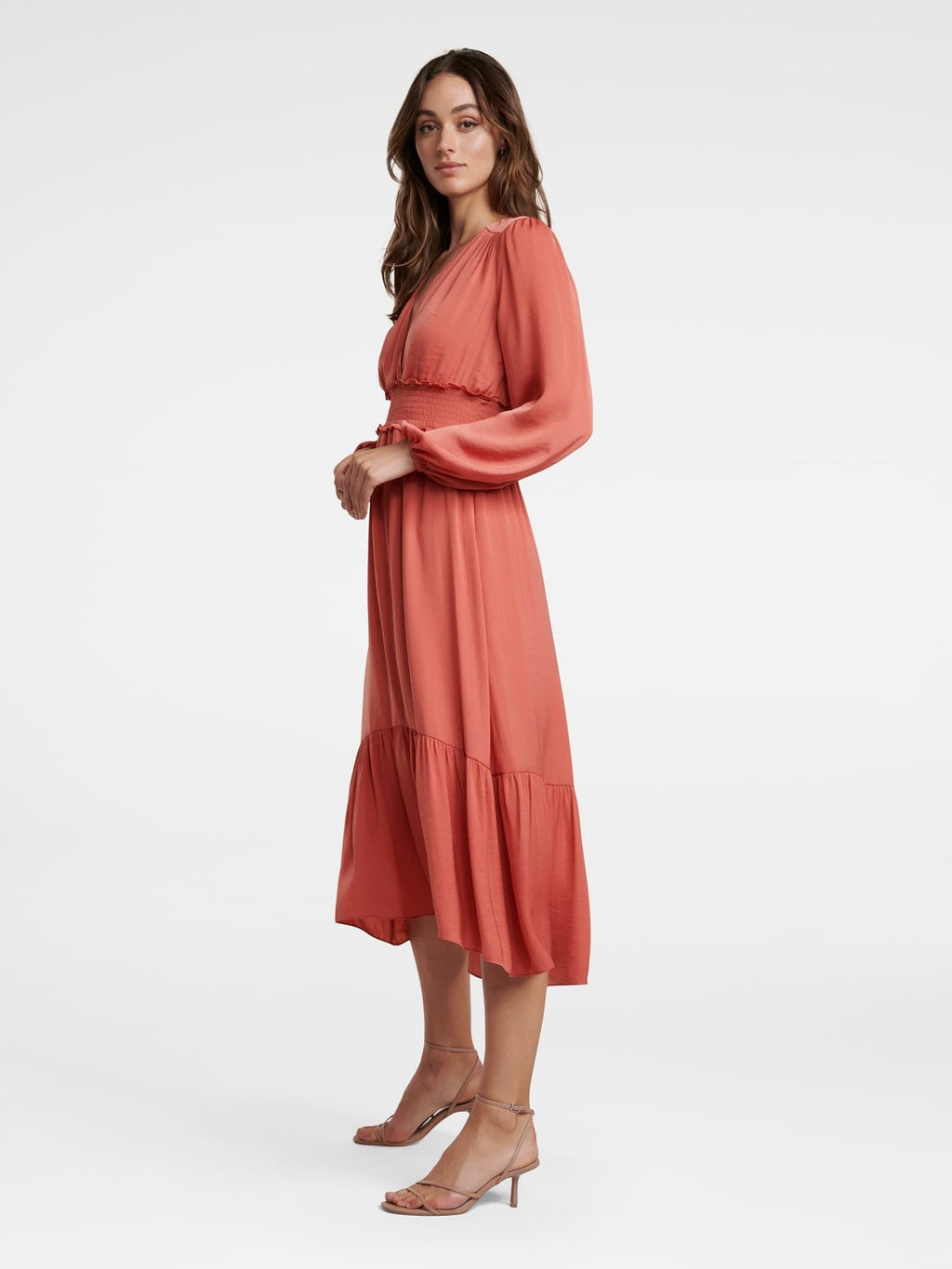 Eloise Long Sleeve Tiered Midi Dress