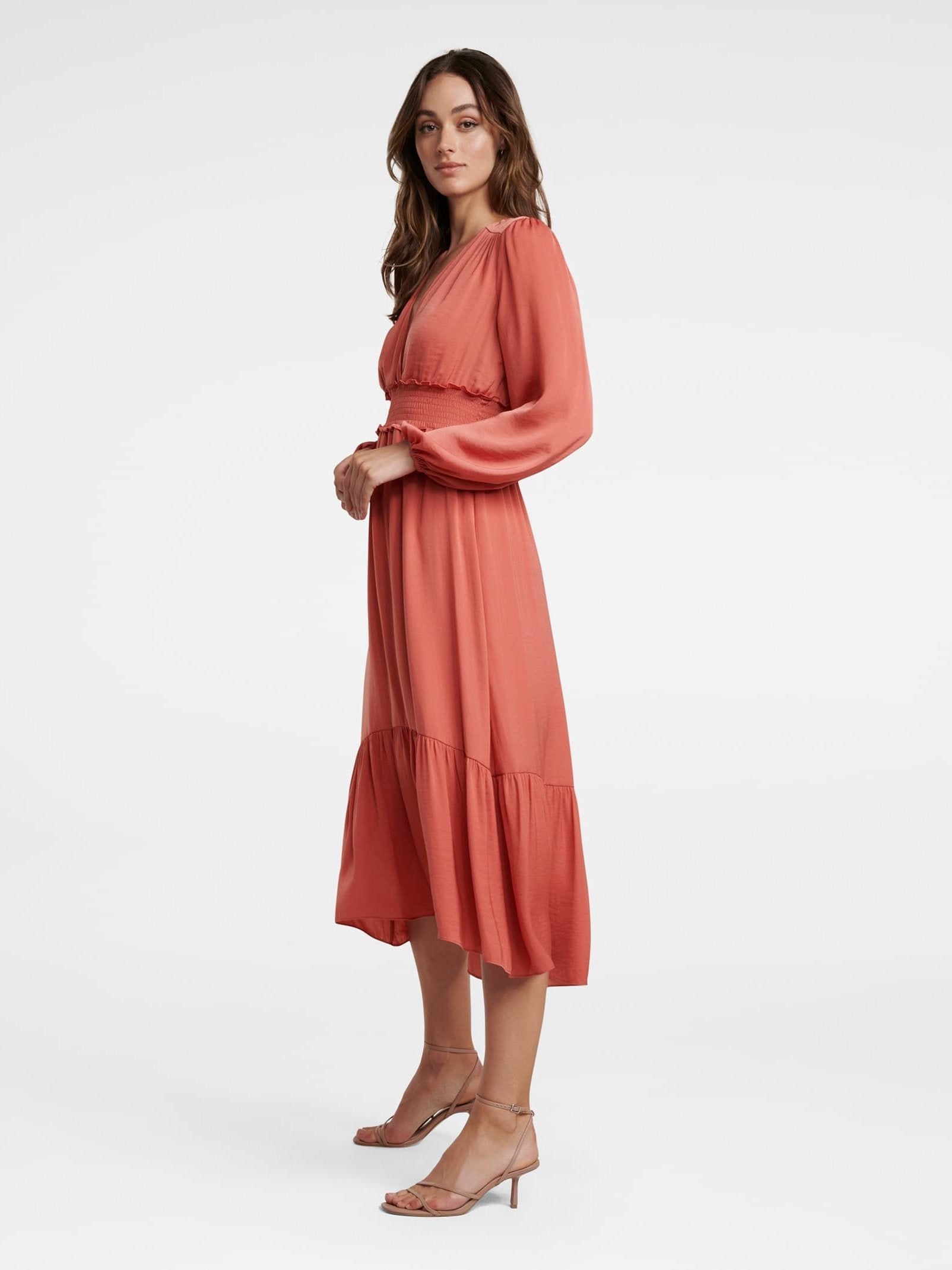 Eloise Long Sleeve Tiered Midi Dress