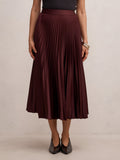 Ester Satin Pleated Skirt