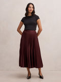 Ester Satin Pleated Skirt