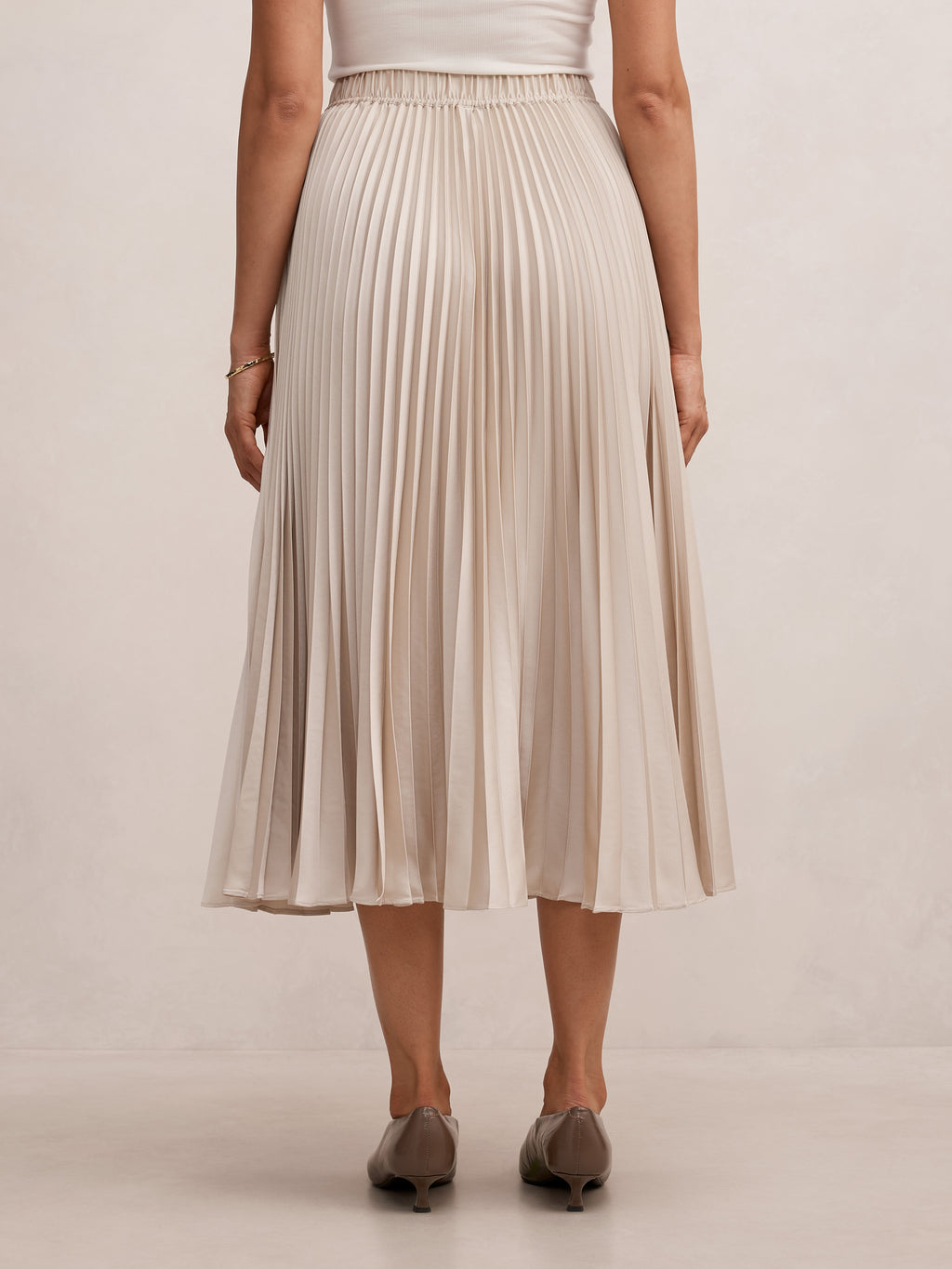 Ester Satin Pleated Skirt