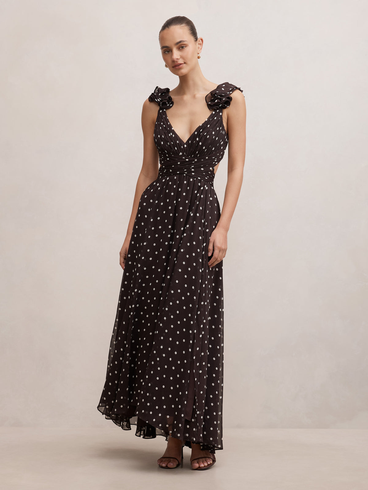 Selena Ruffle Shoulder Maxi