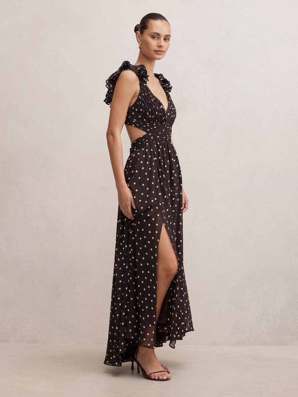 Selena Ruffle Shoulder Maxi