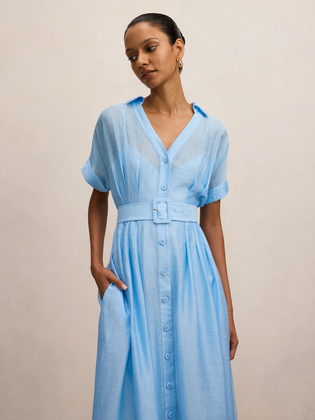 Judith Petite Shirt Midi Dress