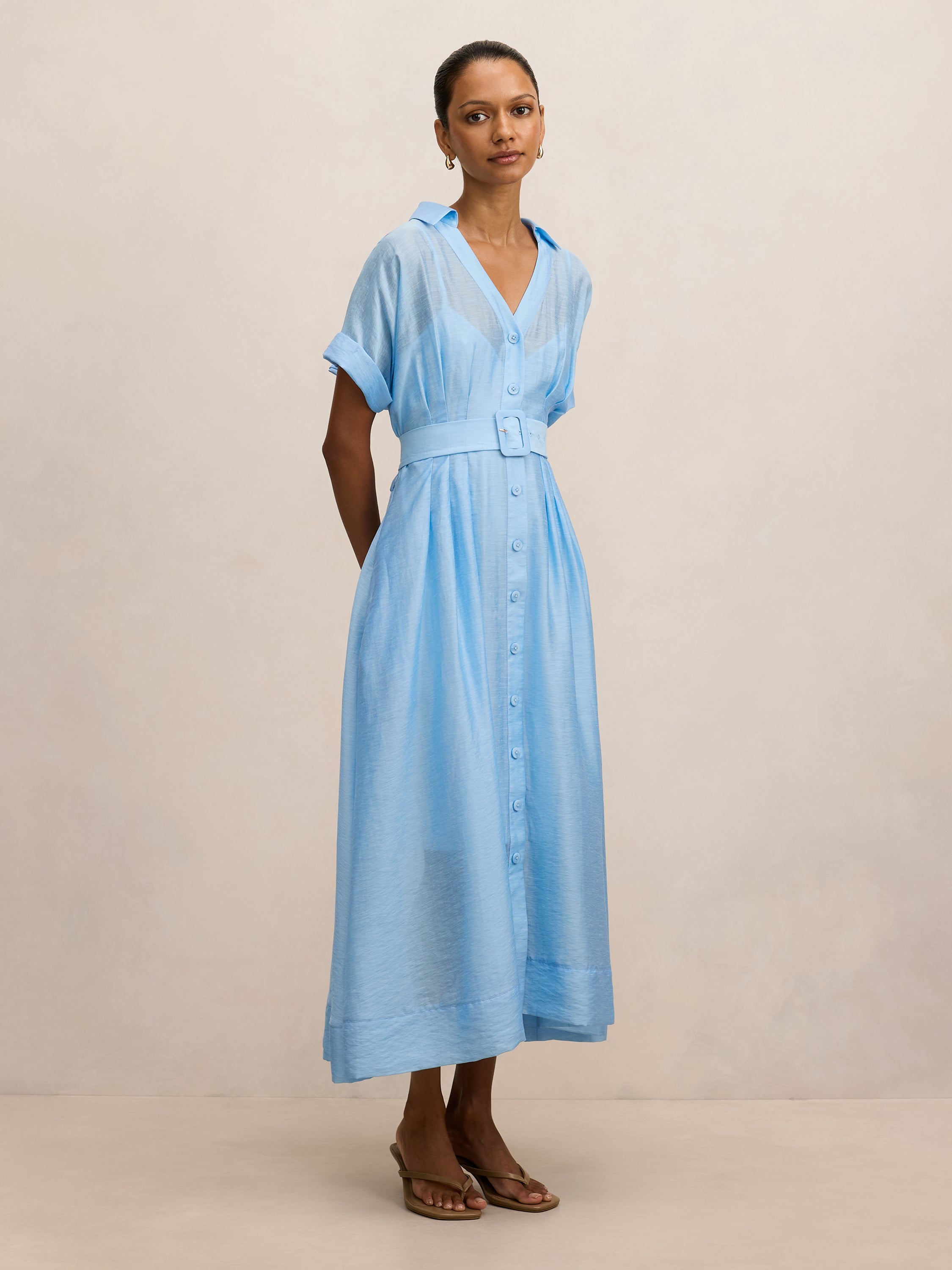 Judith Petite Shirt Midi Dress