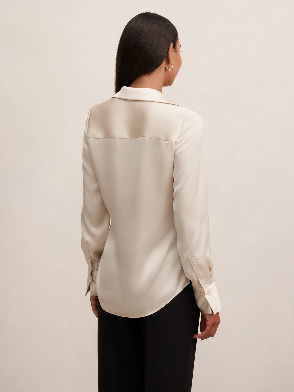 Harvey Notched Neck Satin Shirt
