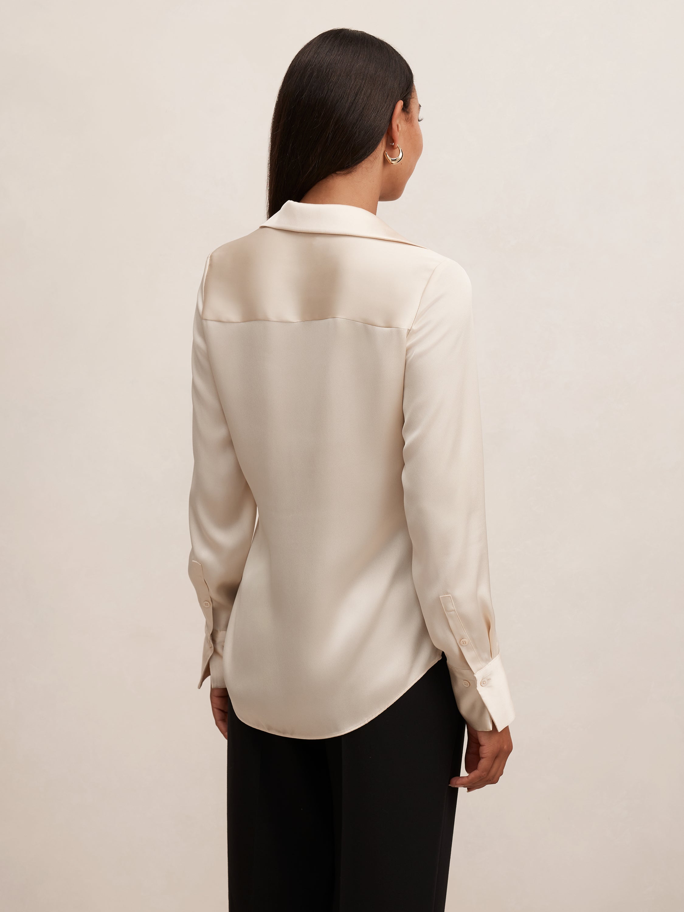 Harvey Notched Neck Satin Shirt