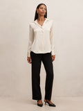 Harvey Notched Neck Satin Shirt