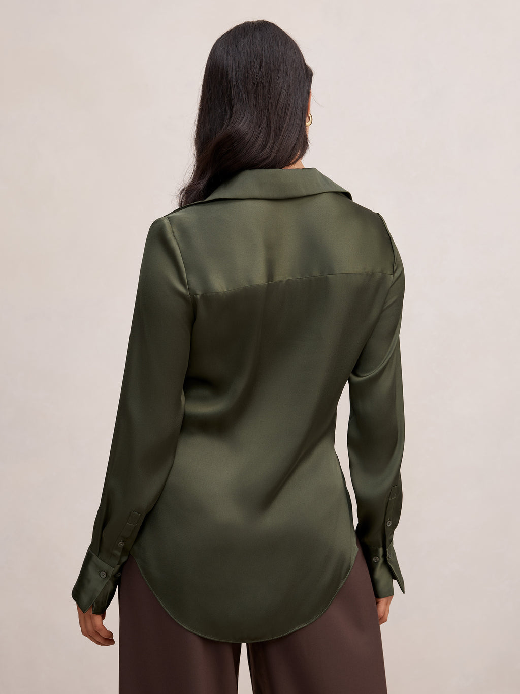 Harvey Notched Neck Satin Shirt