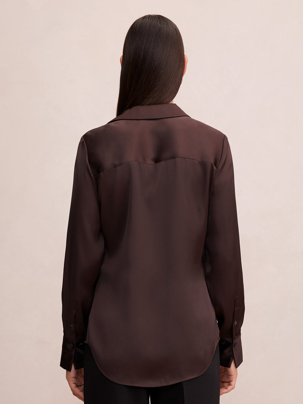 Harvey Notched Neck Satin Shirt