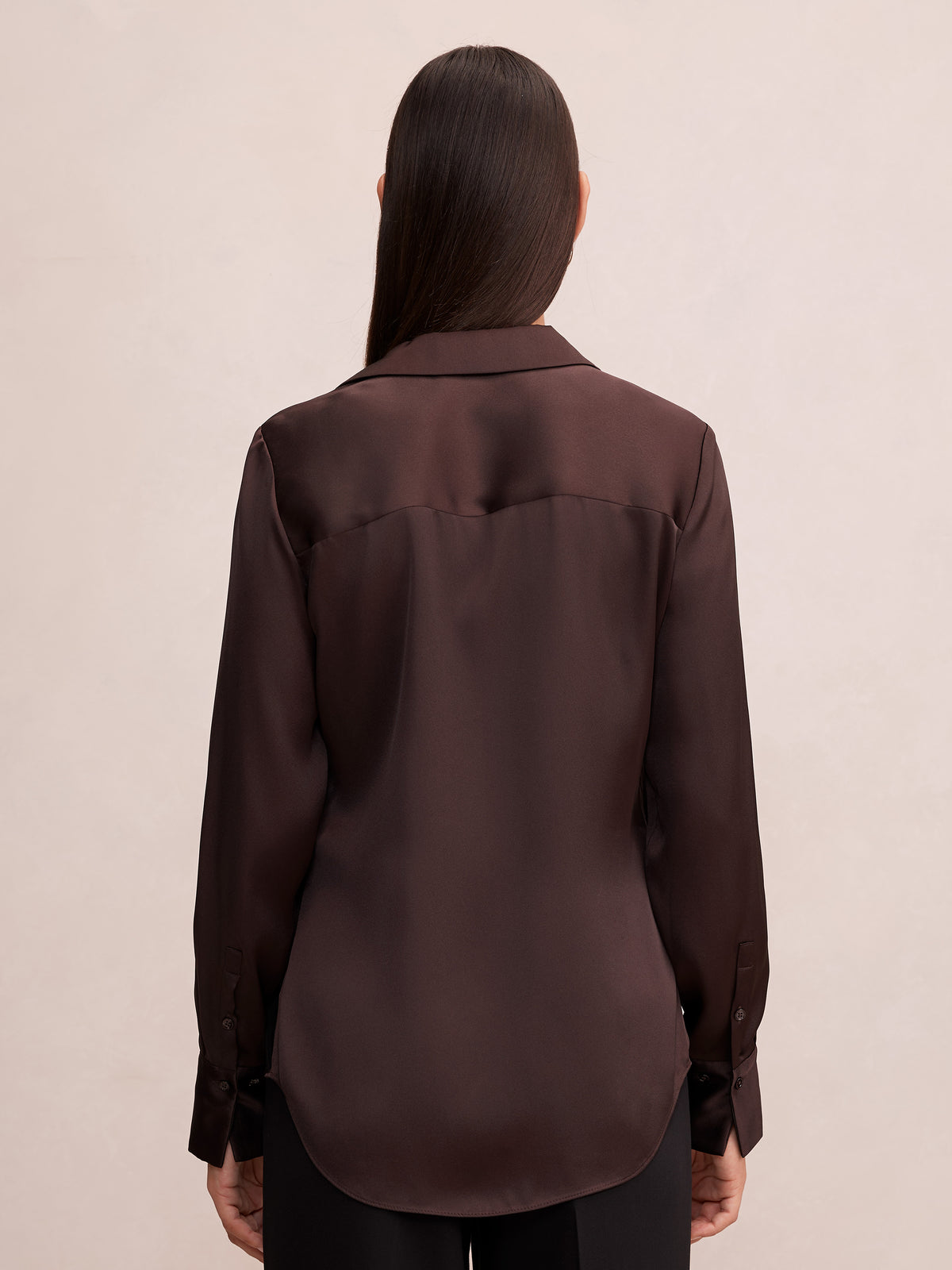 Harvey Notched Neck Satin Shirt