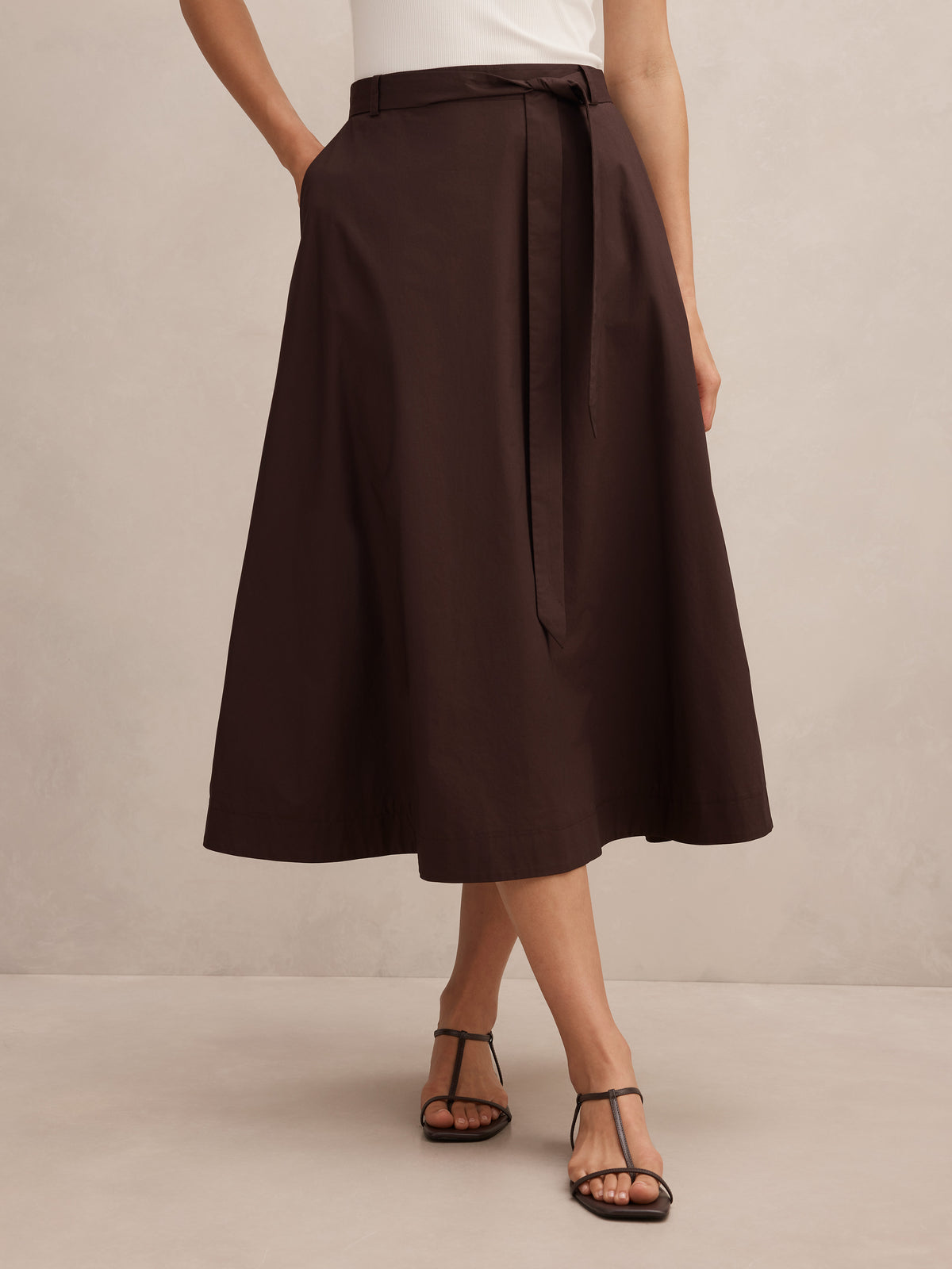 Madeleine Belted Midi Skirt