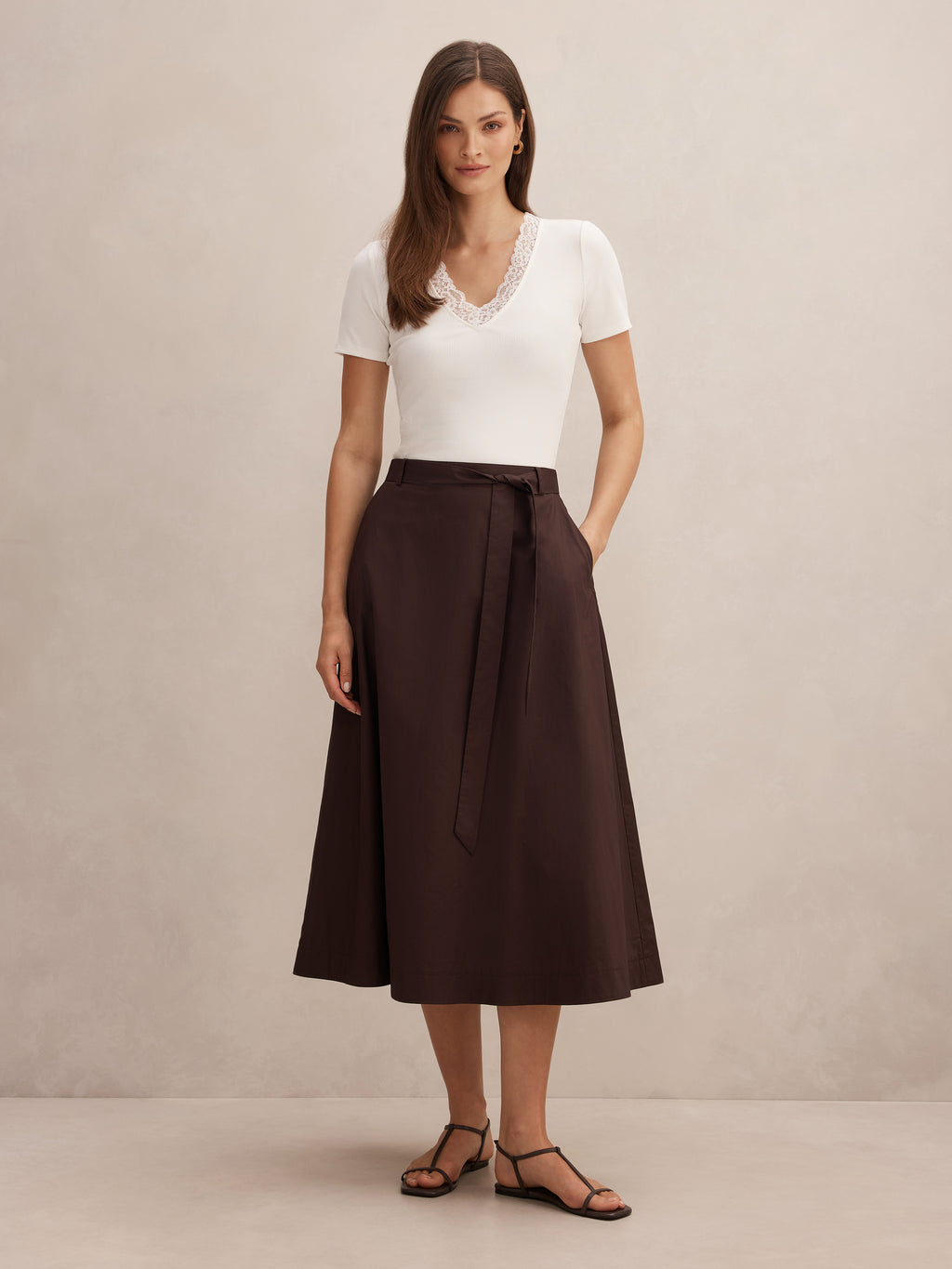 Madeleine Belted Midi Skirt