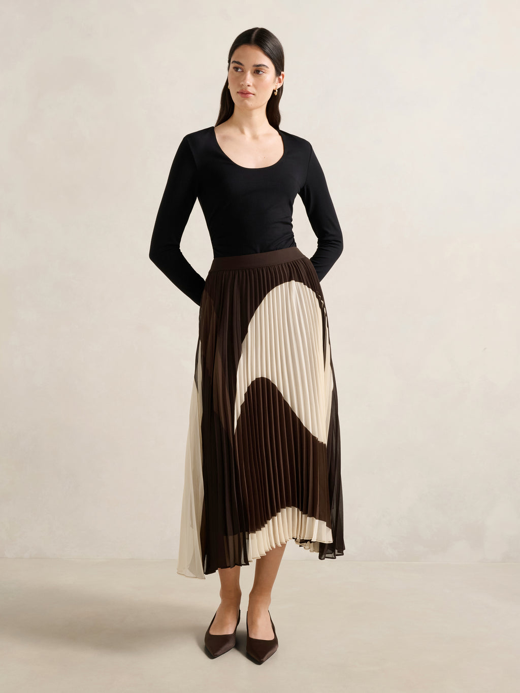 Eva Pleated Midi Skirt