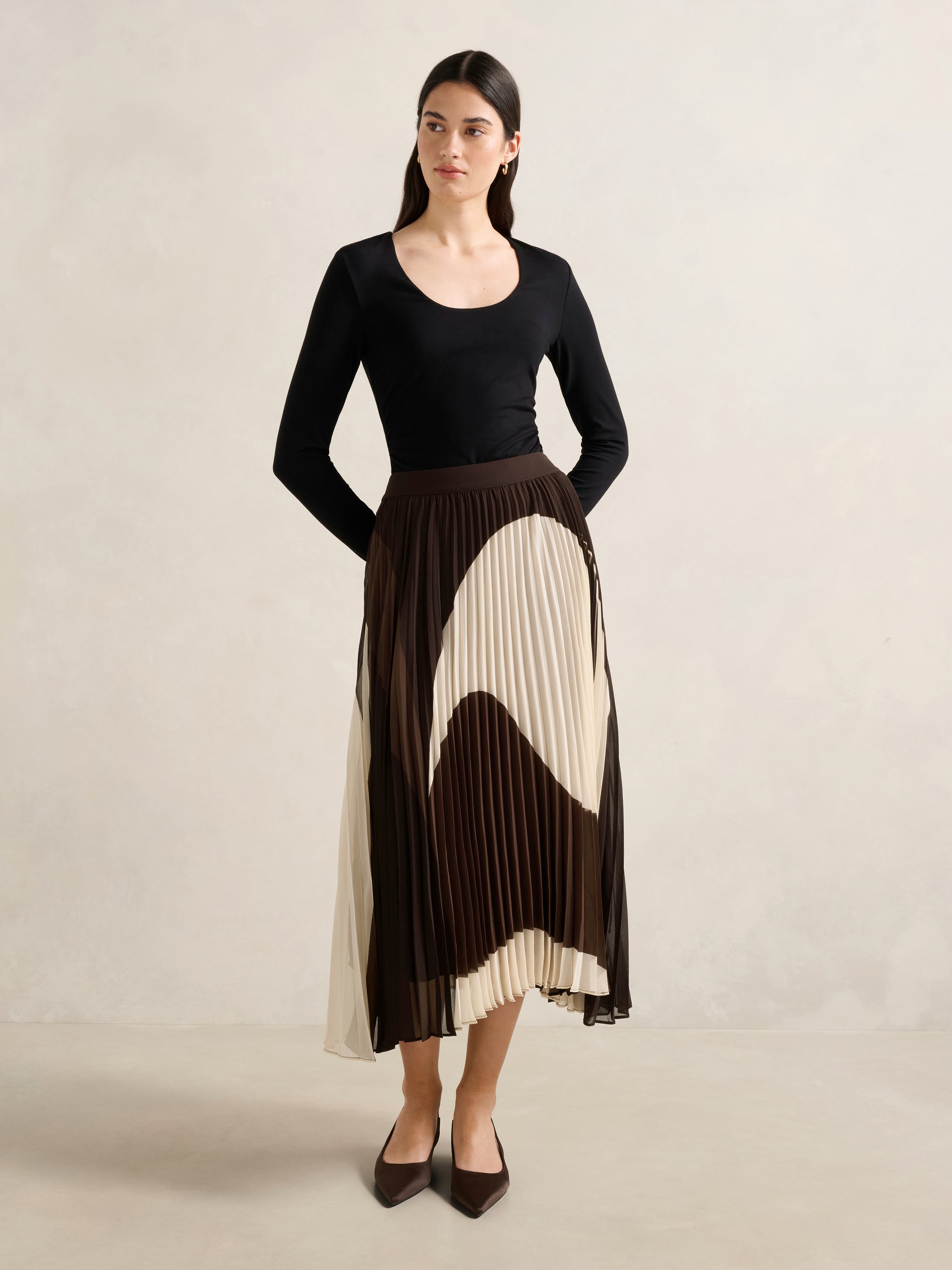 Eva Pleated Midi Skirt