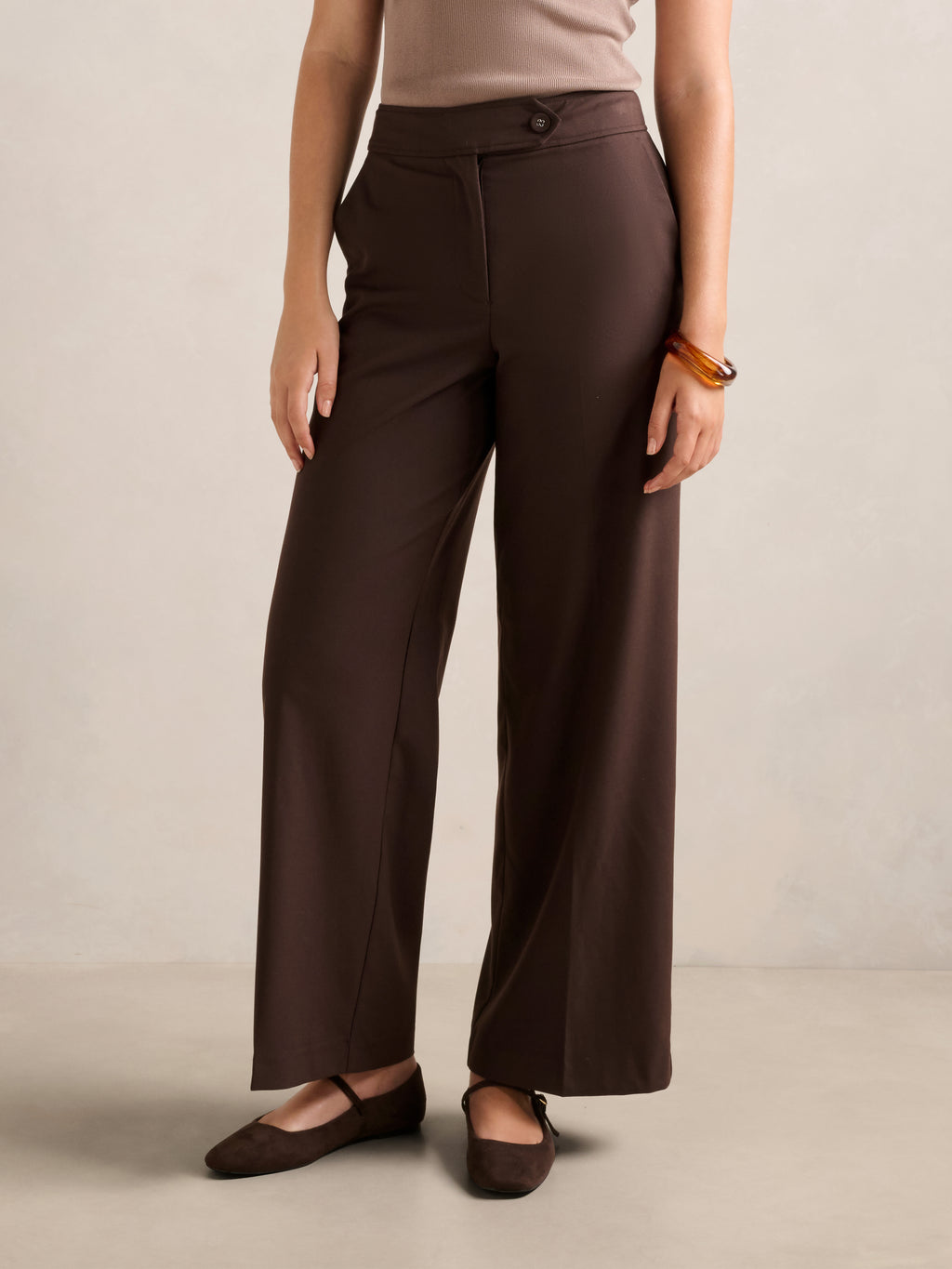 Tyla Button Tab Wide Leg Pant