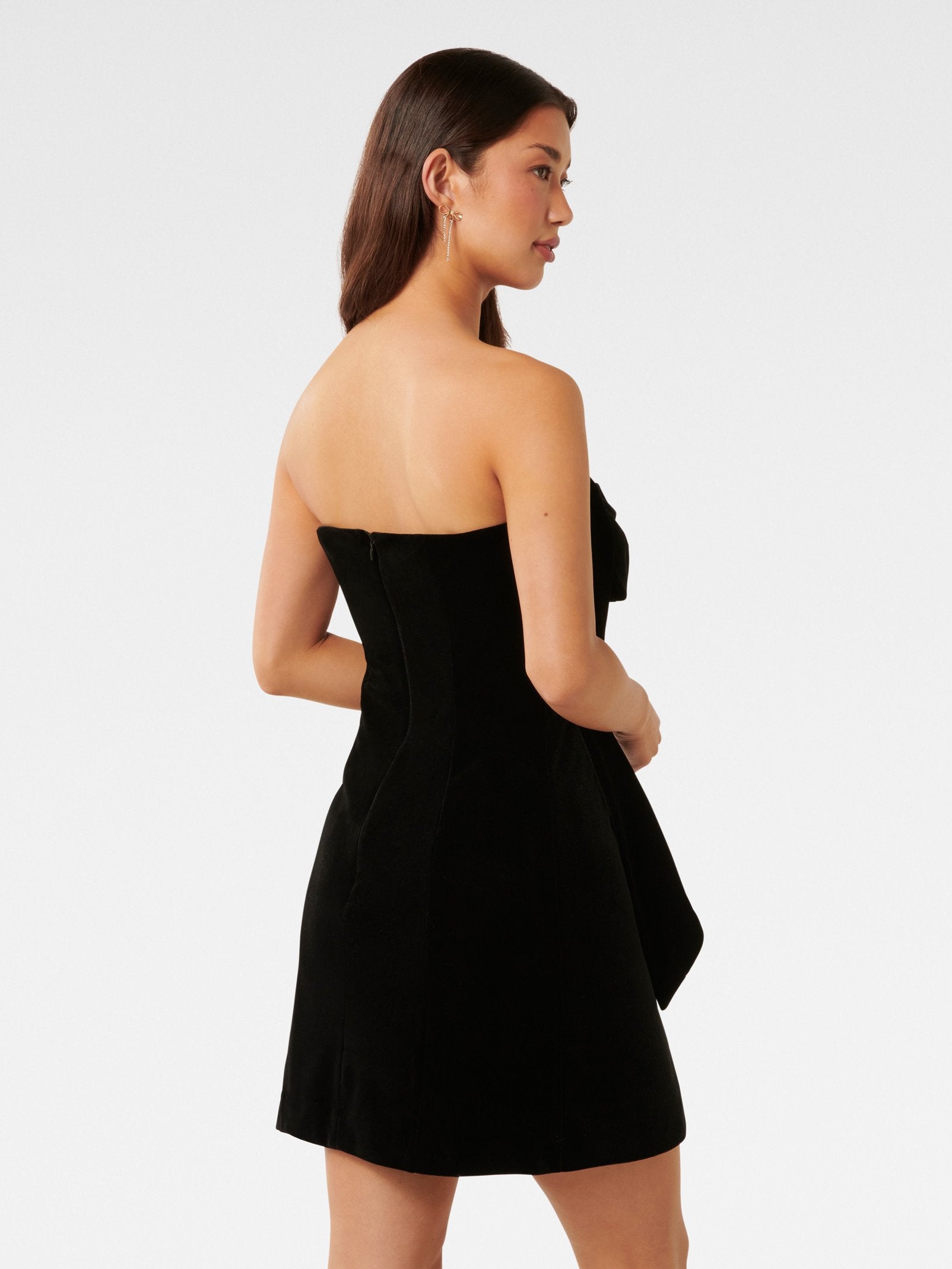  Maia Velvet Bow Mini Dress