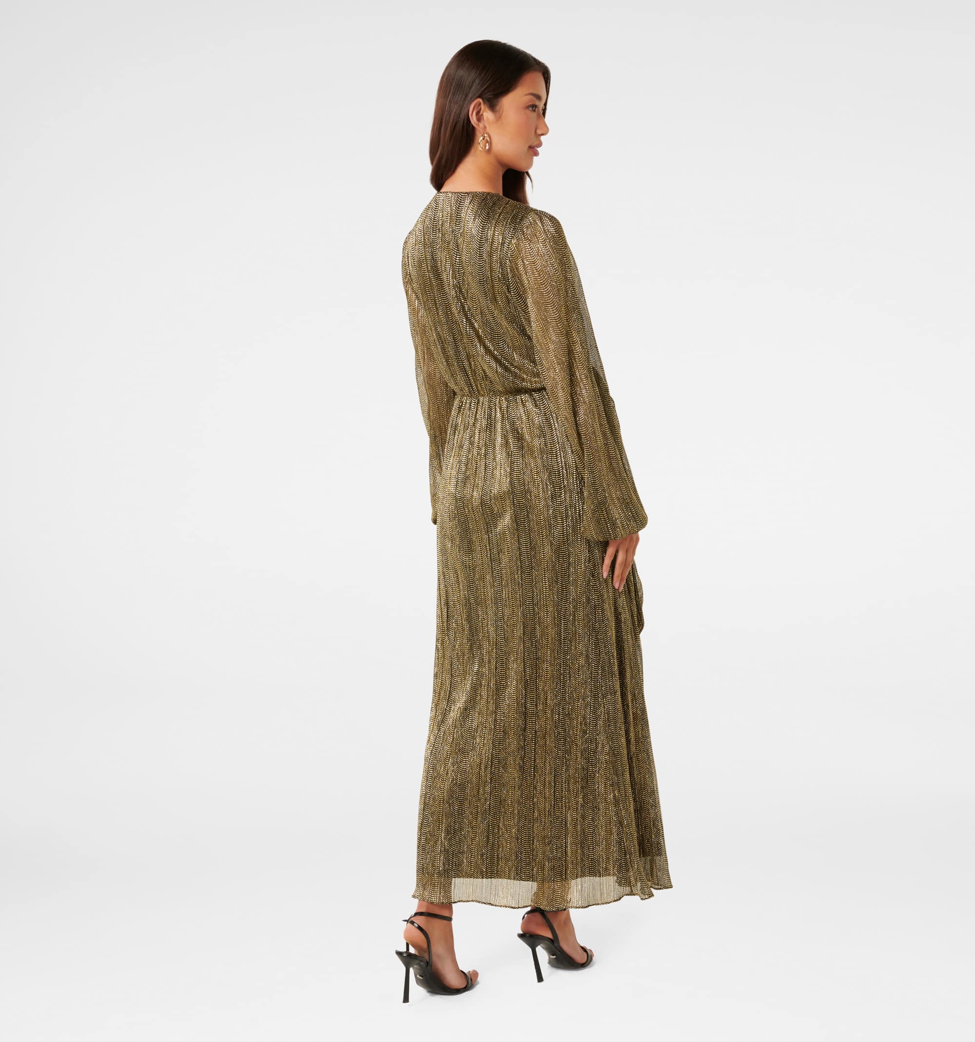 Tyler Plisse Belted Midi Dress