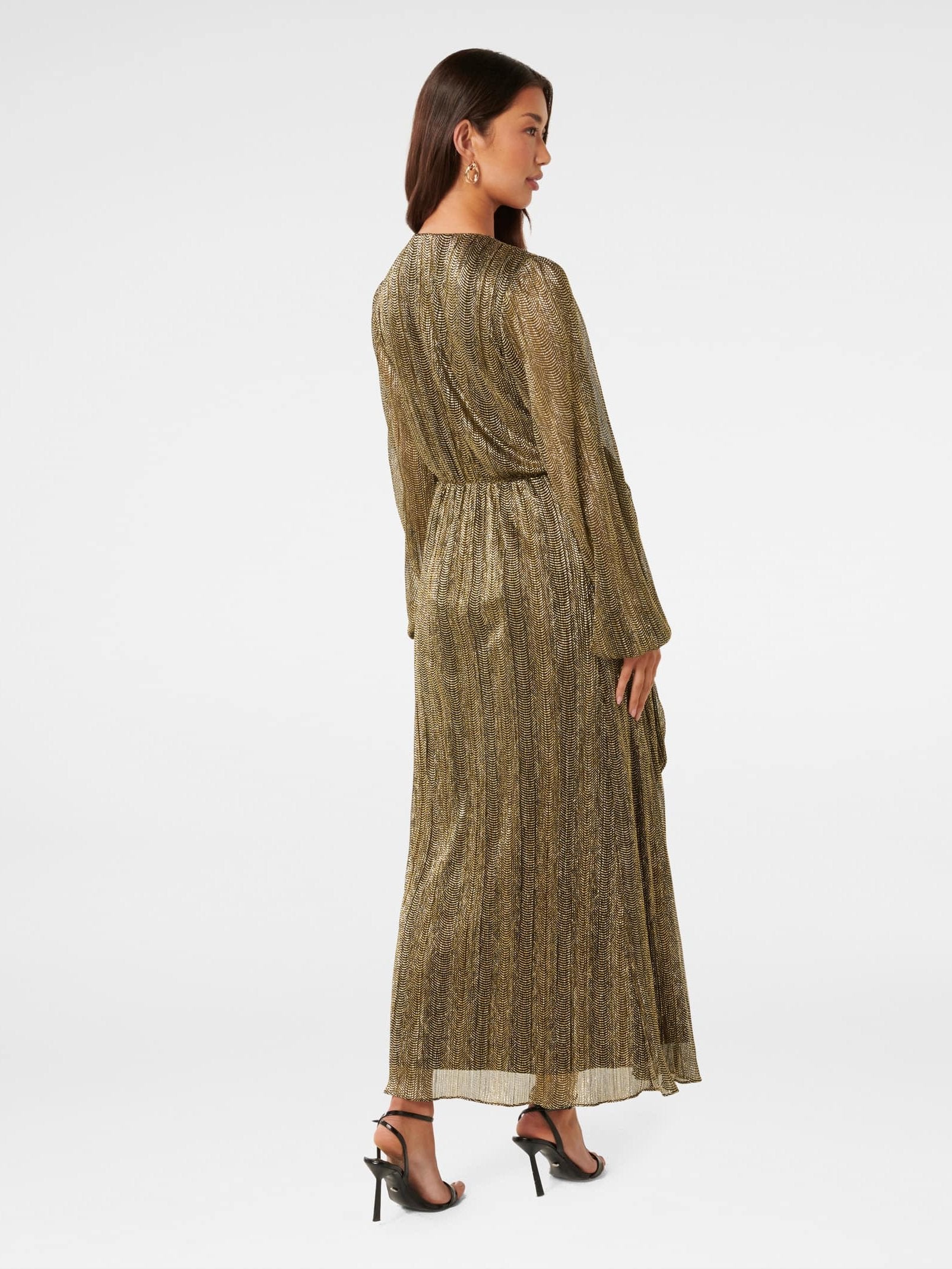  Tyler Plisse Belted Midi Dress