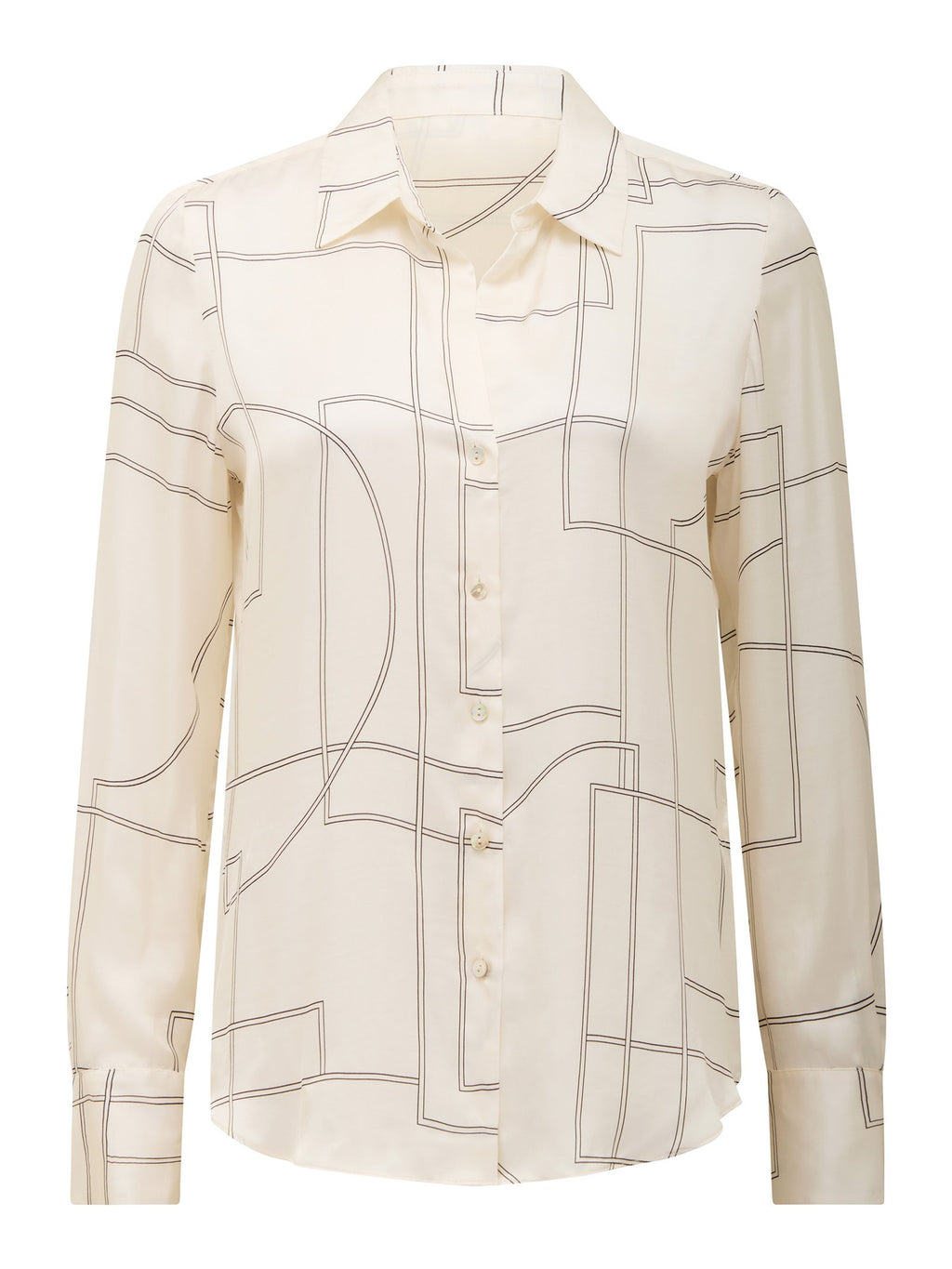  Harvey Notched Neck Satin Shirt