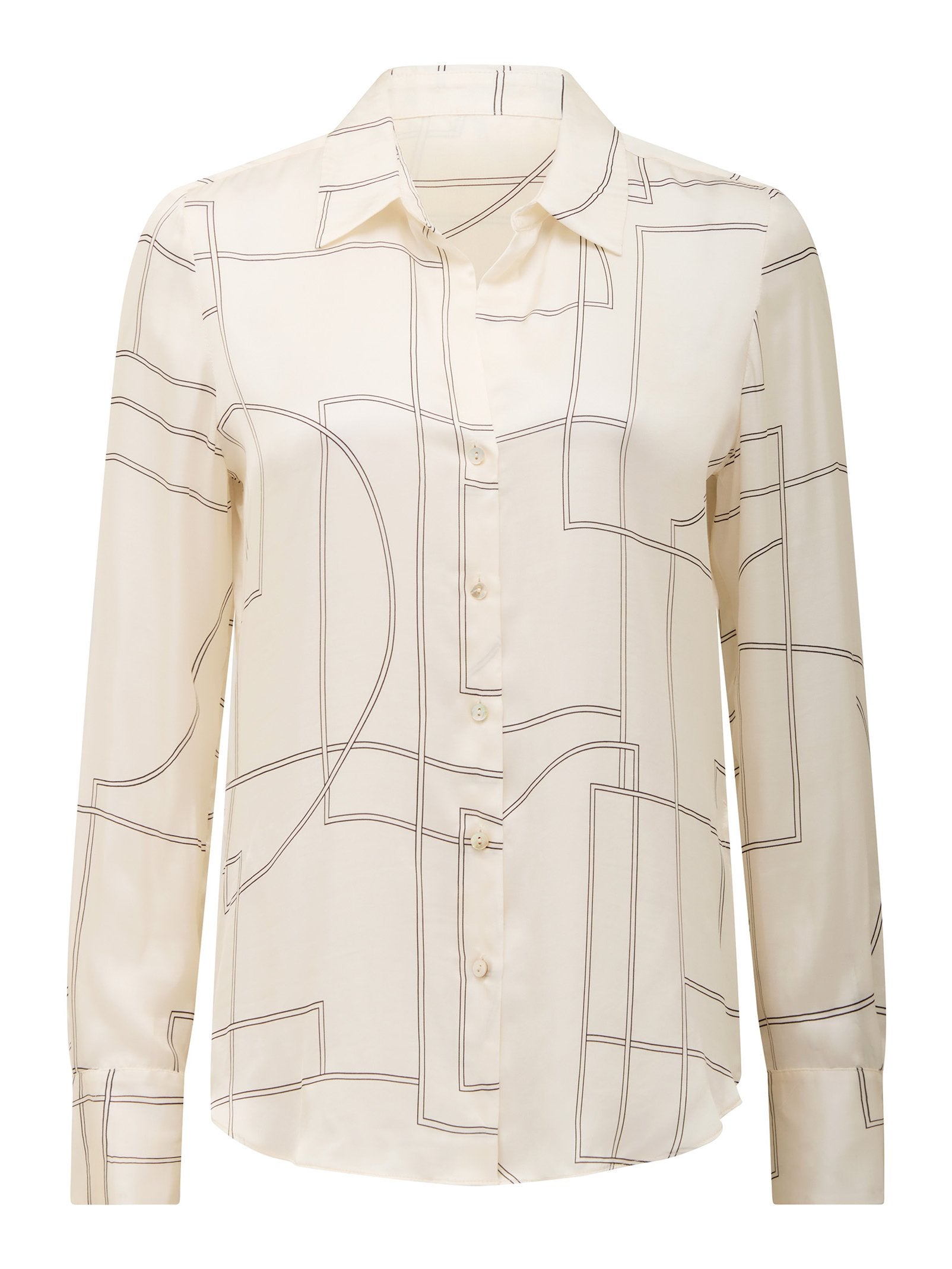  Harvey Notched Neck Satin Shirt
