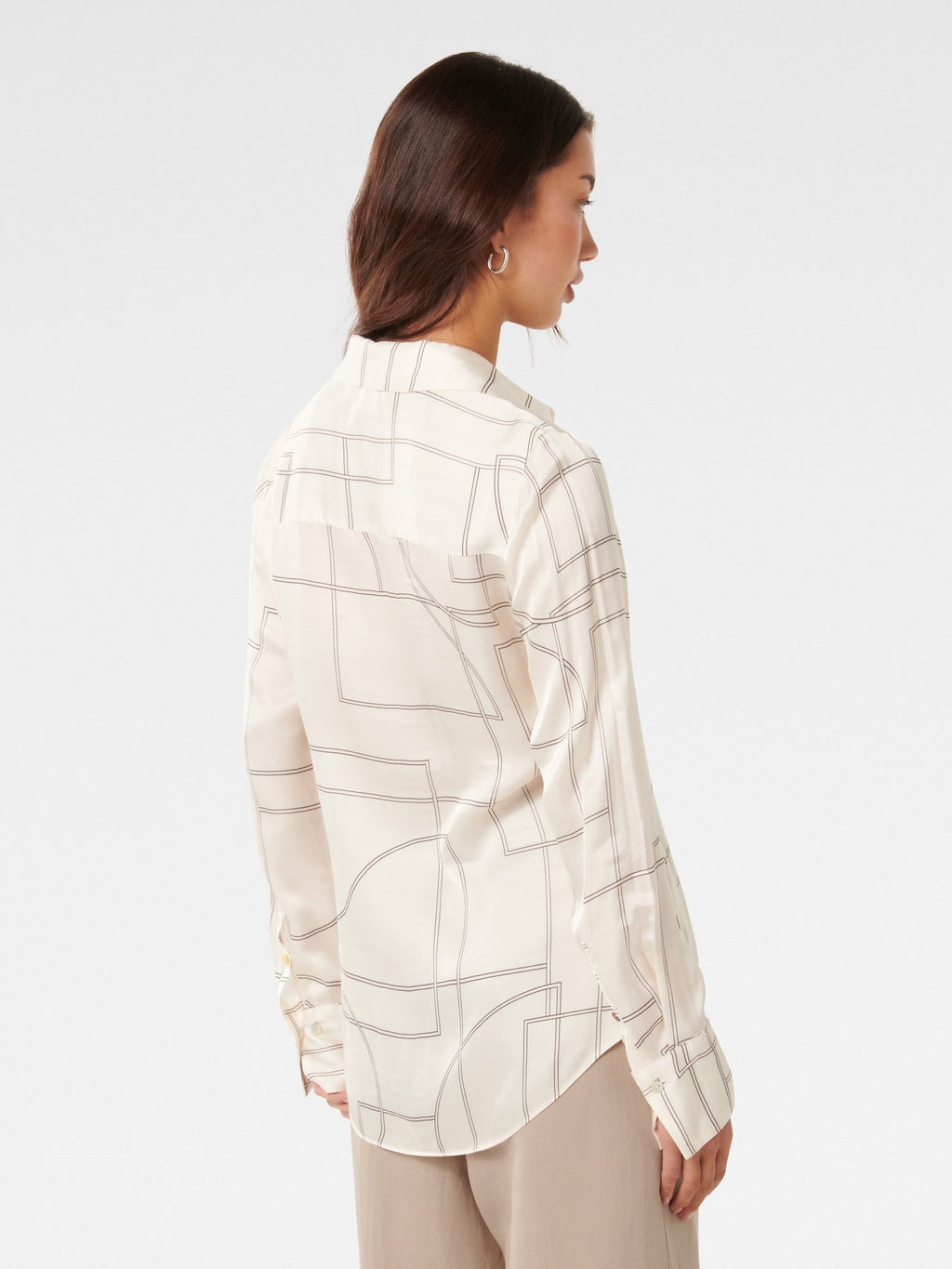  Harvey Notched Neck Satin Shirt