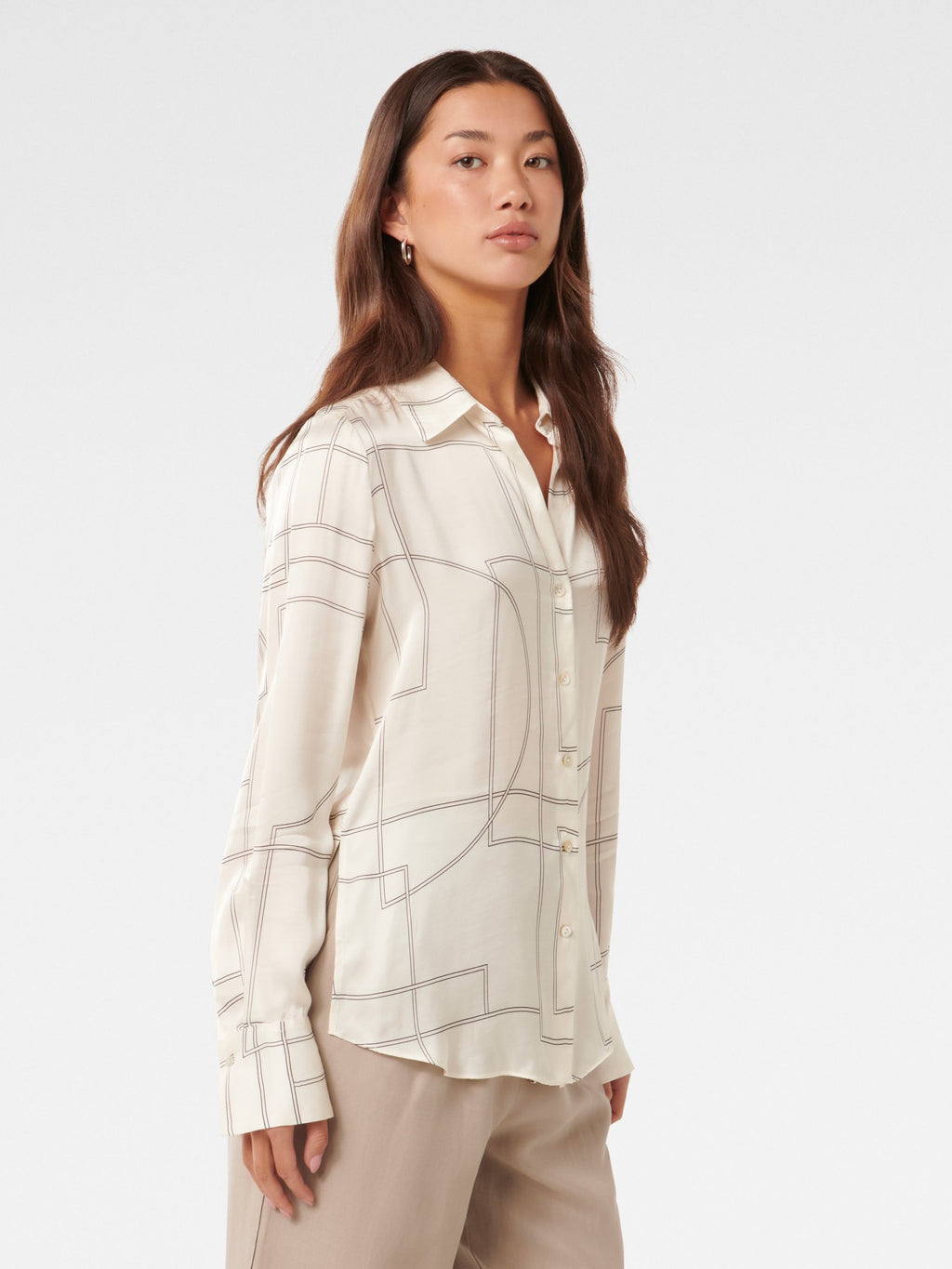  Harvey Notched Neck Satin Shirt