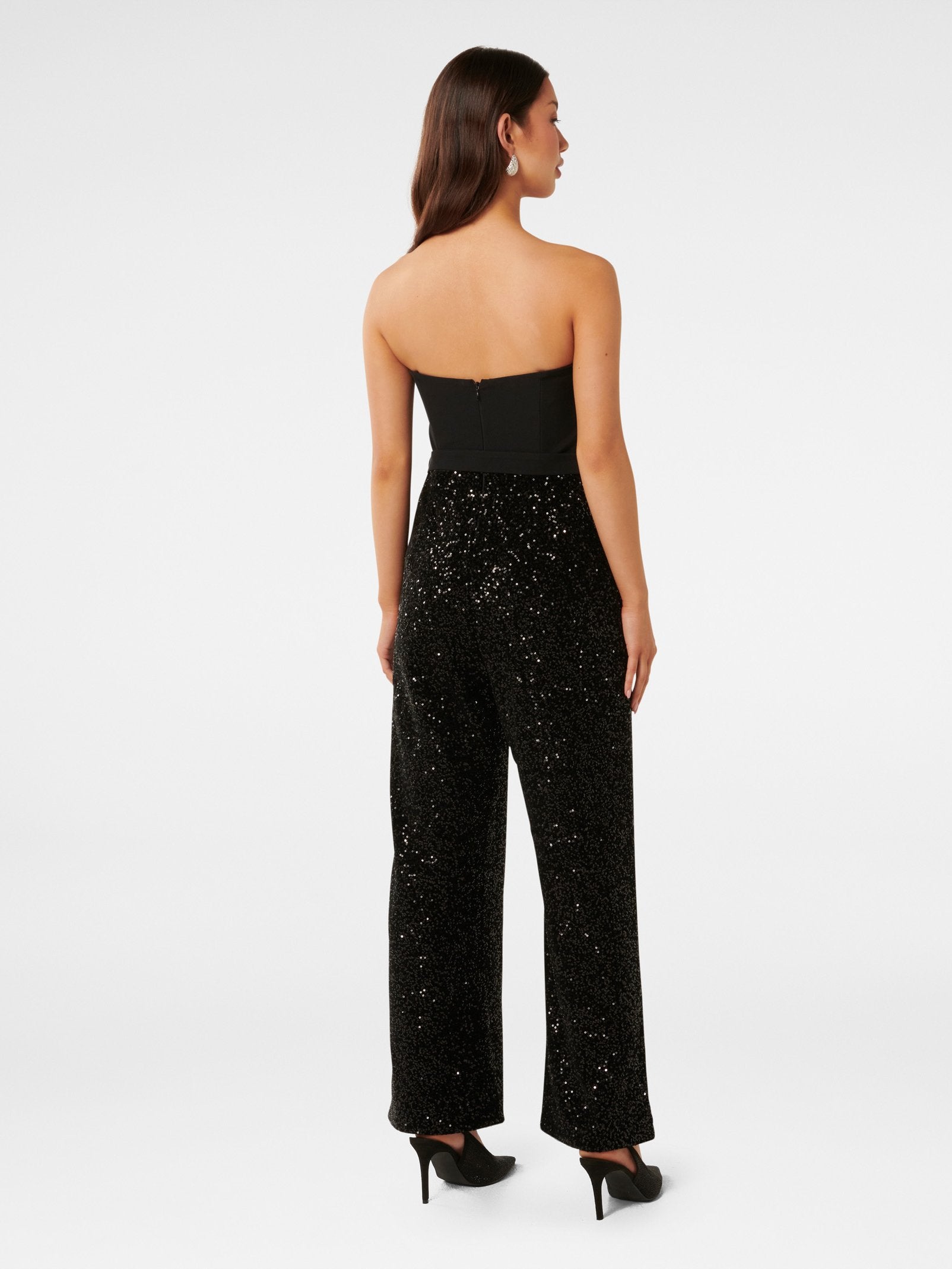  Allie Strapless Sequin Jumpsuit