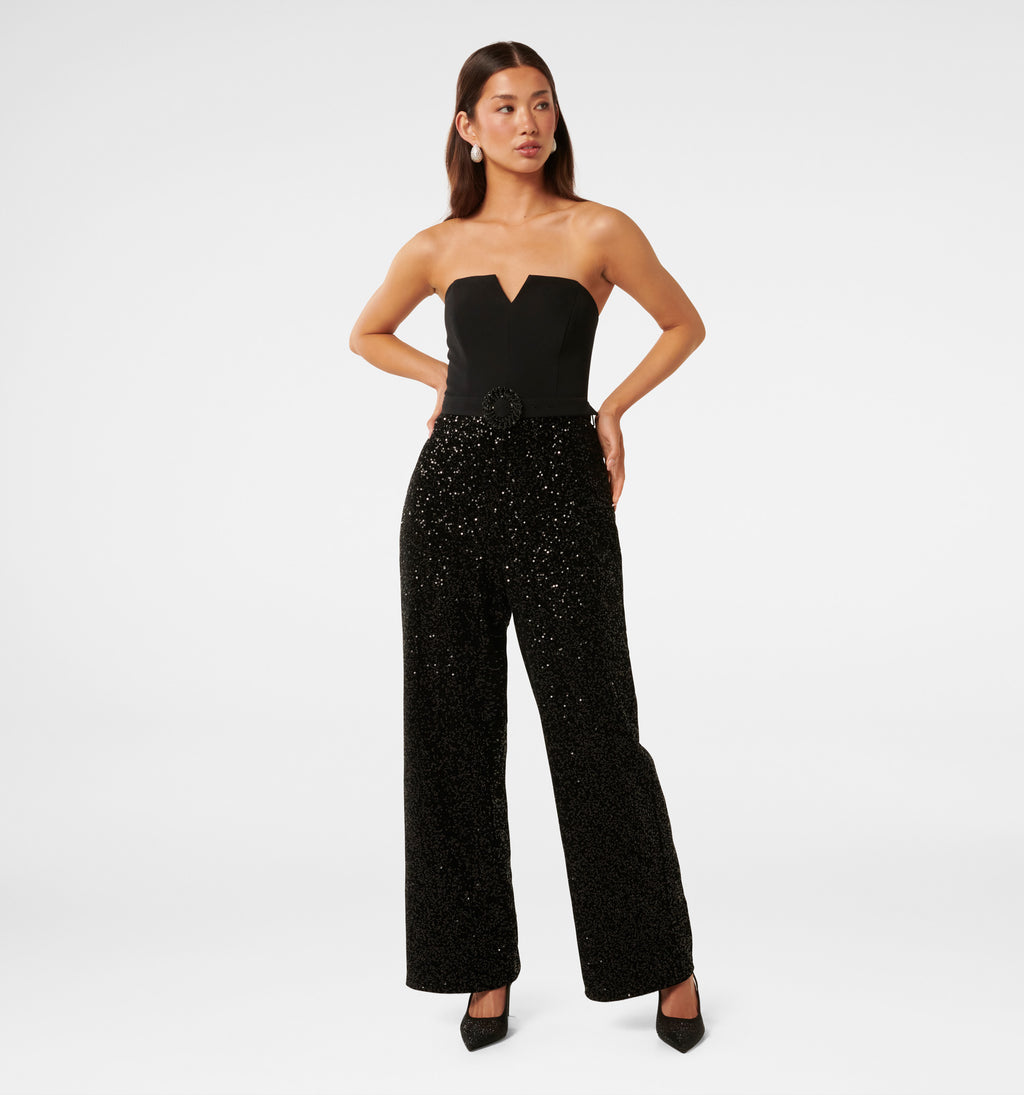 Allie Strapless Sequin Jumpsuit