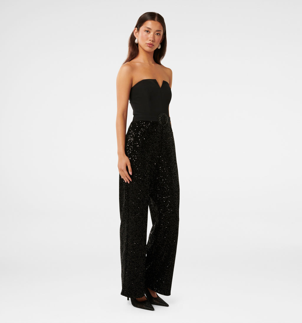 Allie Strapless Sequin Jumpsuit