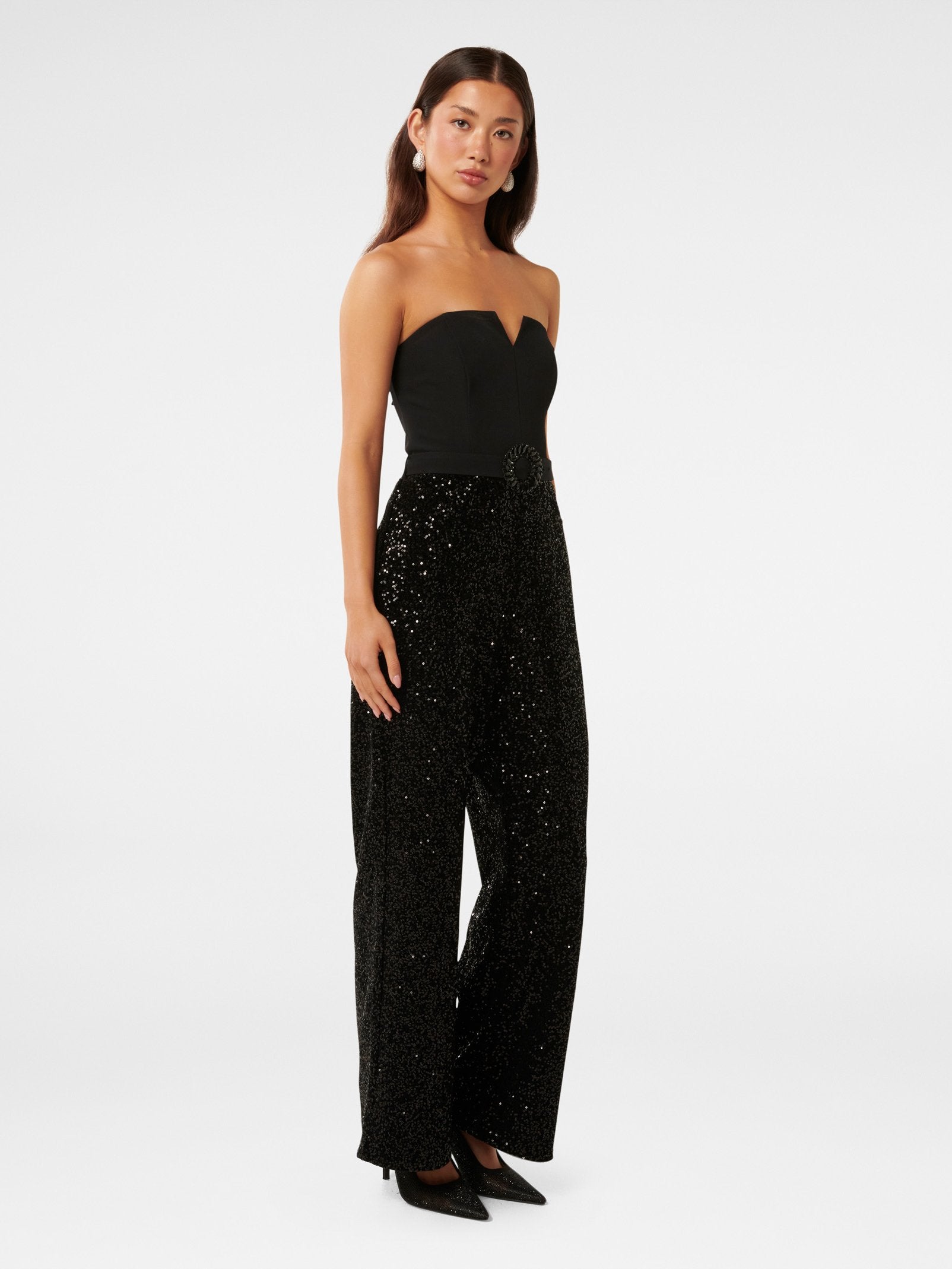 Allie Strapless Sequin Jumpsuit