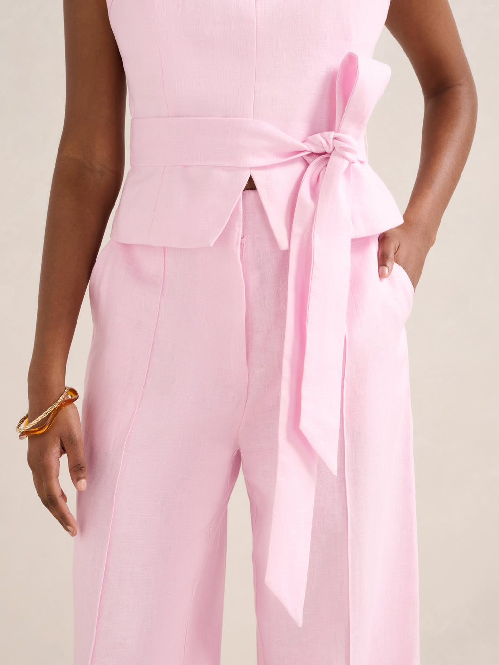 Posey Petite Linen Wide Leg Pant