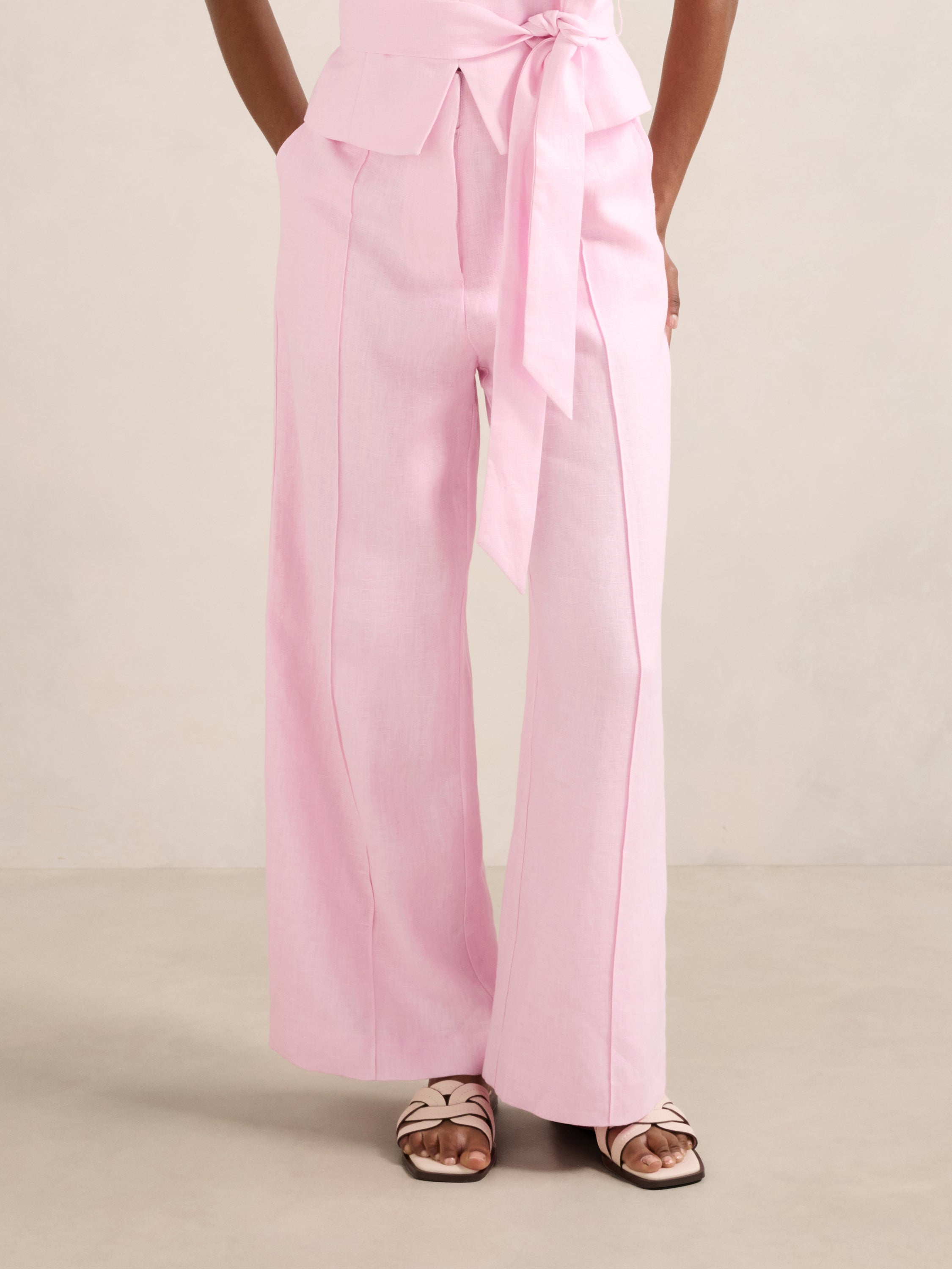Posey Petite Linen Wide Leg Pant