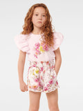 Joy Puff Sleeve Applique Girls Tee Top