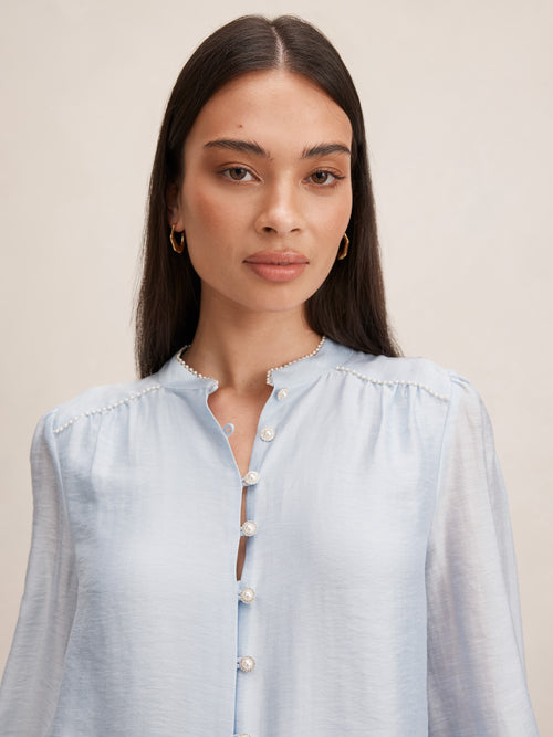 Angelica Pearl Trim Blouse
