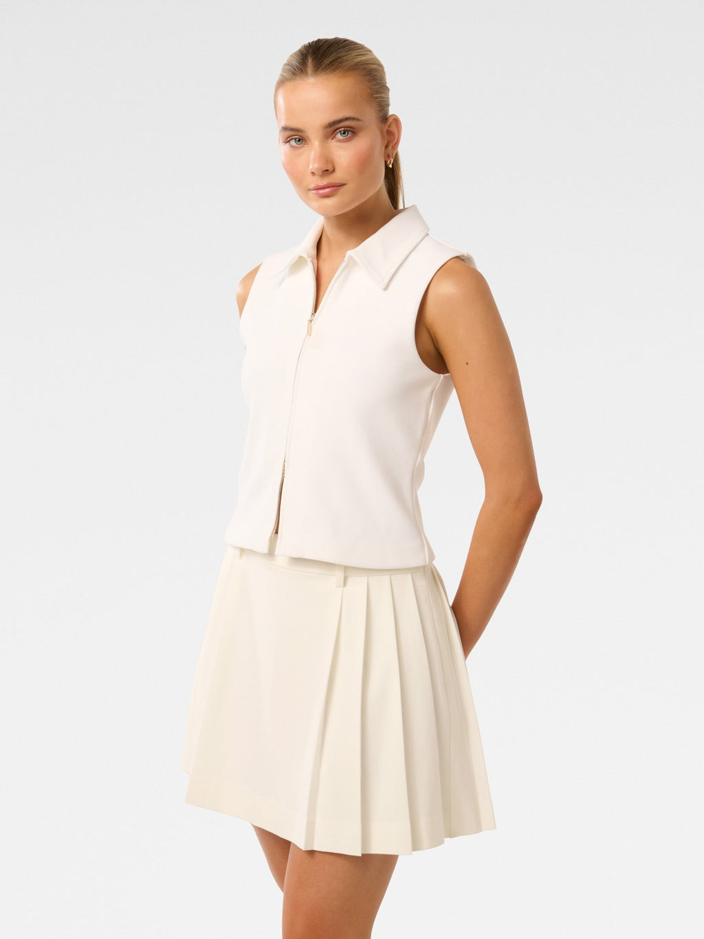 Vienna Zip Detail Collar Top